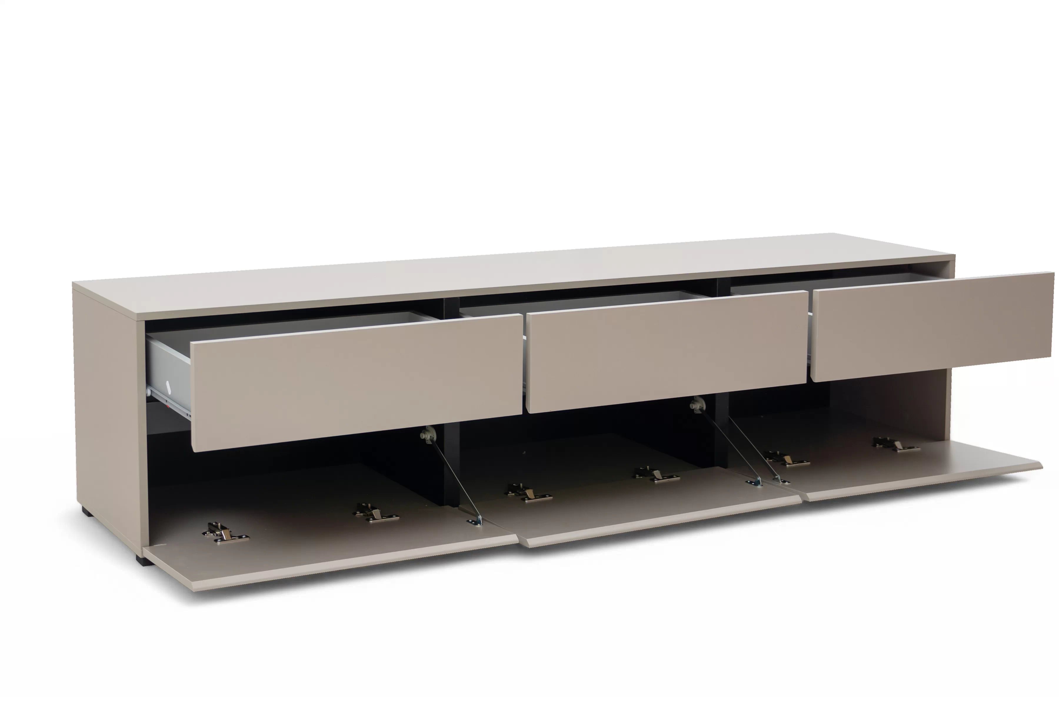 TV stolík Cross 180 cm s 3 zásuvkami - congo / čierna TV skrinka Gramon 180 cm so zásuvkami - congo / Čierny