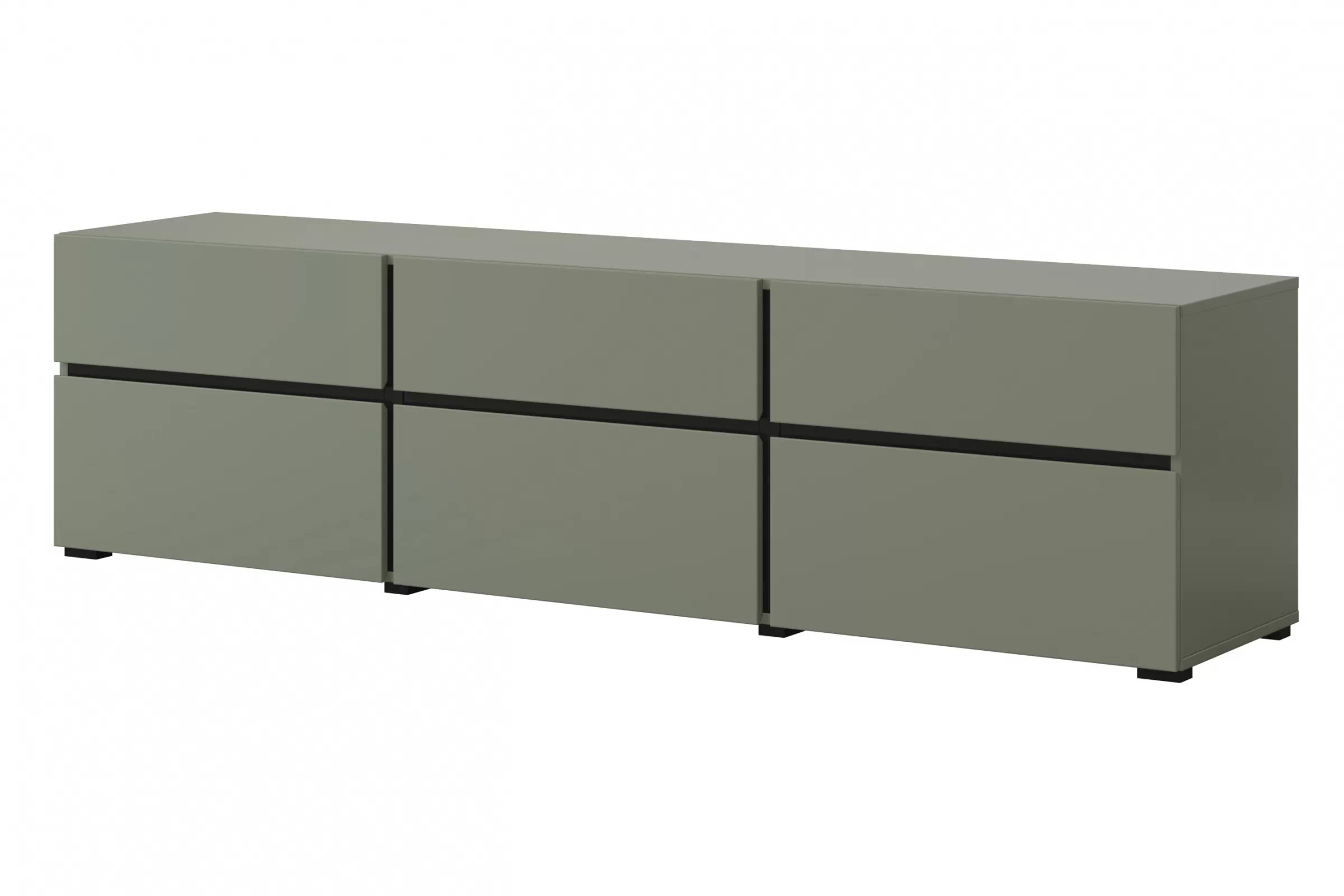 TV stolek Gramon 180 cm se zásuvkami - zelená / černá skříňka RTV Gramon 180 cm se zásuvkami - zelená / černá