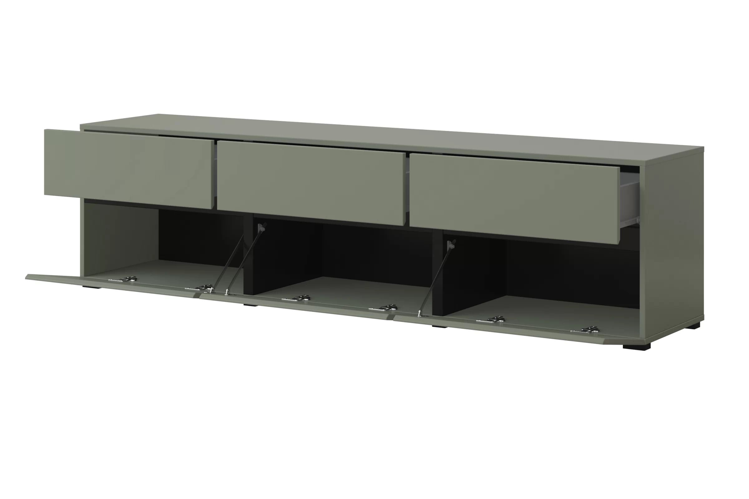 TV stolek Gramon 180 cm se zásuvkami - zelená / černá skříňka RTV Gramon 180 cm se zásuvkami - zelená / černá