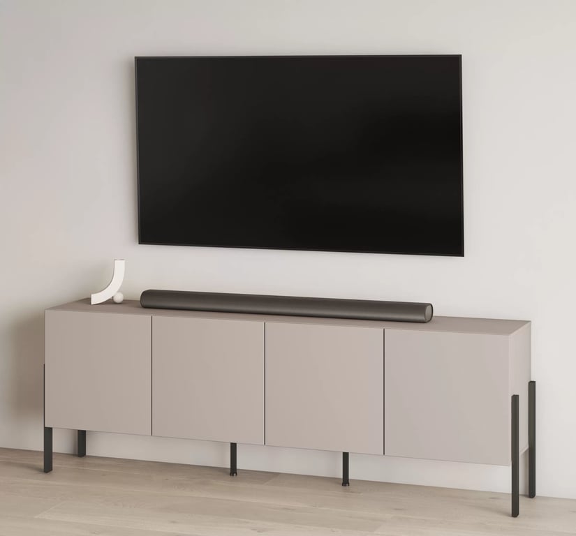 TV stolek Jukon 204 cm - kašmír / černé nožky skříňka RTV Jukon 204 cm - kašmír / černé nožičky