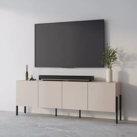 TV stolek Jukon 204 cm - kašmír / černé nožky skříňka RTV Jukon 204 cm - kašmír / černé nožičky