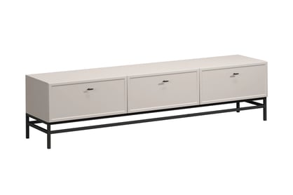 TV stolík Lorini 200 cm na stojane – kašmírová / čierna / úchytky T