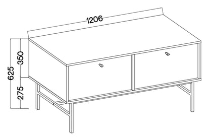 TV stolík Lotina III 2K - 120 cm - eukalyptus / čierny nožičky TV skrinka Lotina III 2K - 120 cm - eukaliptus / čierny nožičky