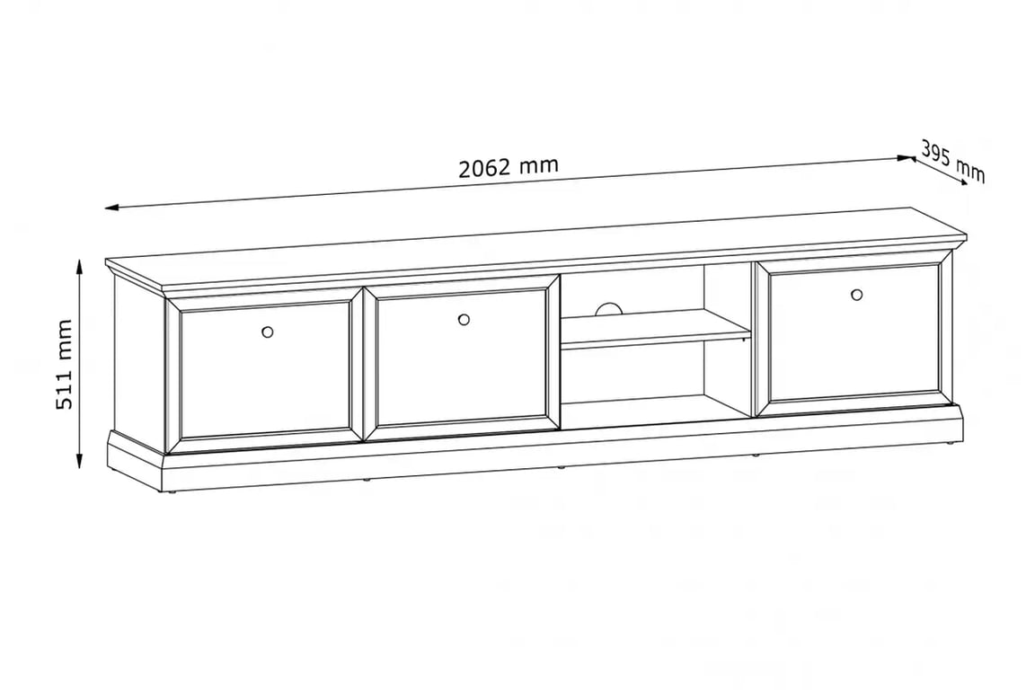 TV stolek Lucca 206 cm - bílý Skříňka RTV Lucca 206 cm - bílá