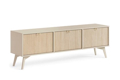 TV stolek Lumira 158 cm - pískový / rybí kost skandi