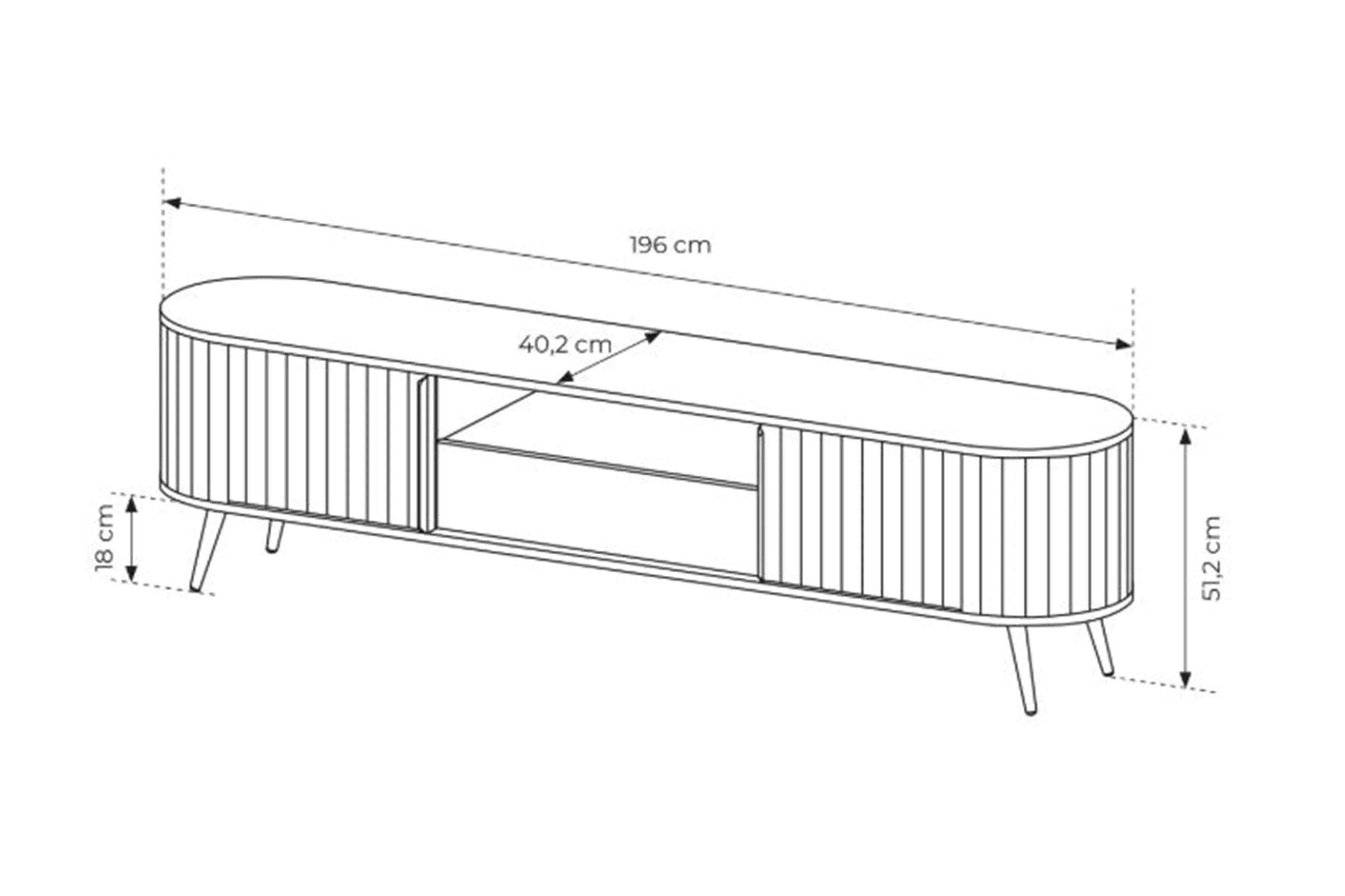 TV stolík Luvio 196 cm so zásuvkou - dub cremona TV skrinka Luvio 196 cm z szuflada - Dub cremona