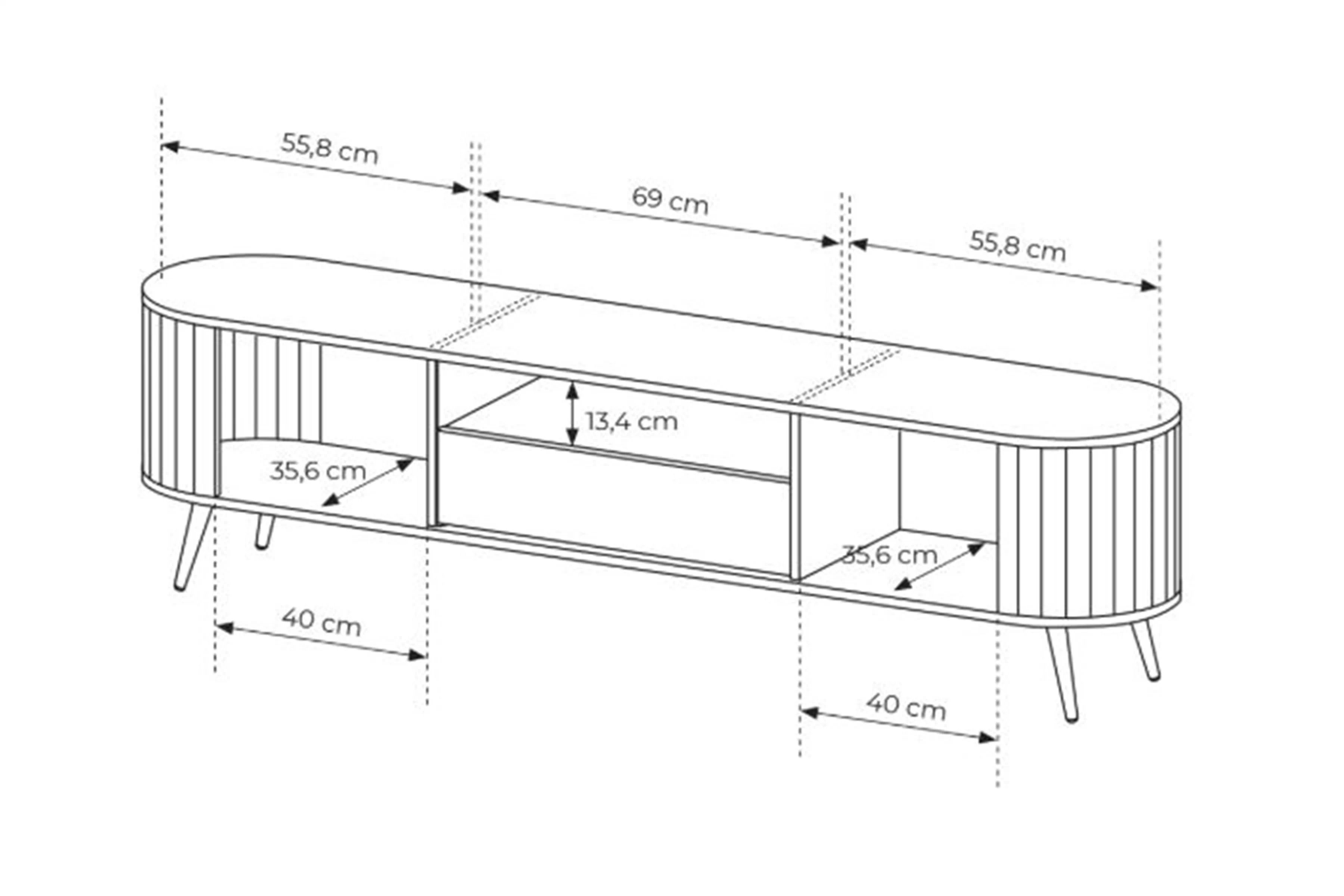 TV stolík Luvio 196 cm so zásuvkou - dub cremona TV skrinka Luvio 196 cm z szuflada - Dub cremona
