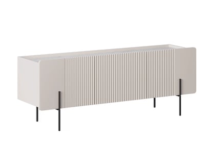 TV stolek Malmi 150 cm - kašmírový / crema bianca / černé nožky