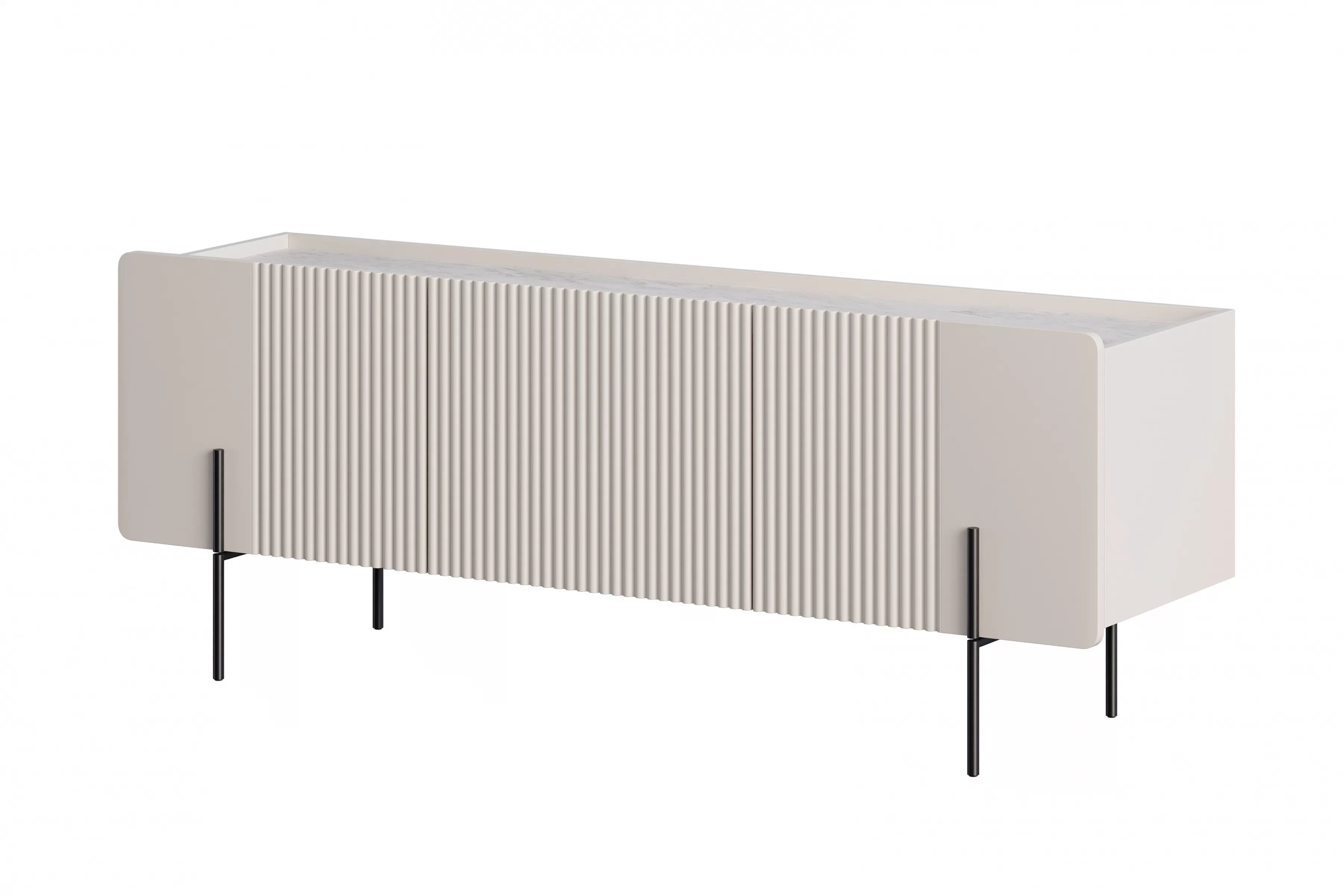 TV stolík Malmi 150 cm - kašmírová / crema bianca / čierna TV skrinka Malmi 150 cm - kašmír / crema bianca / čierny nozki