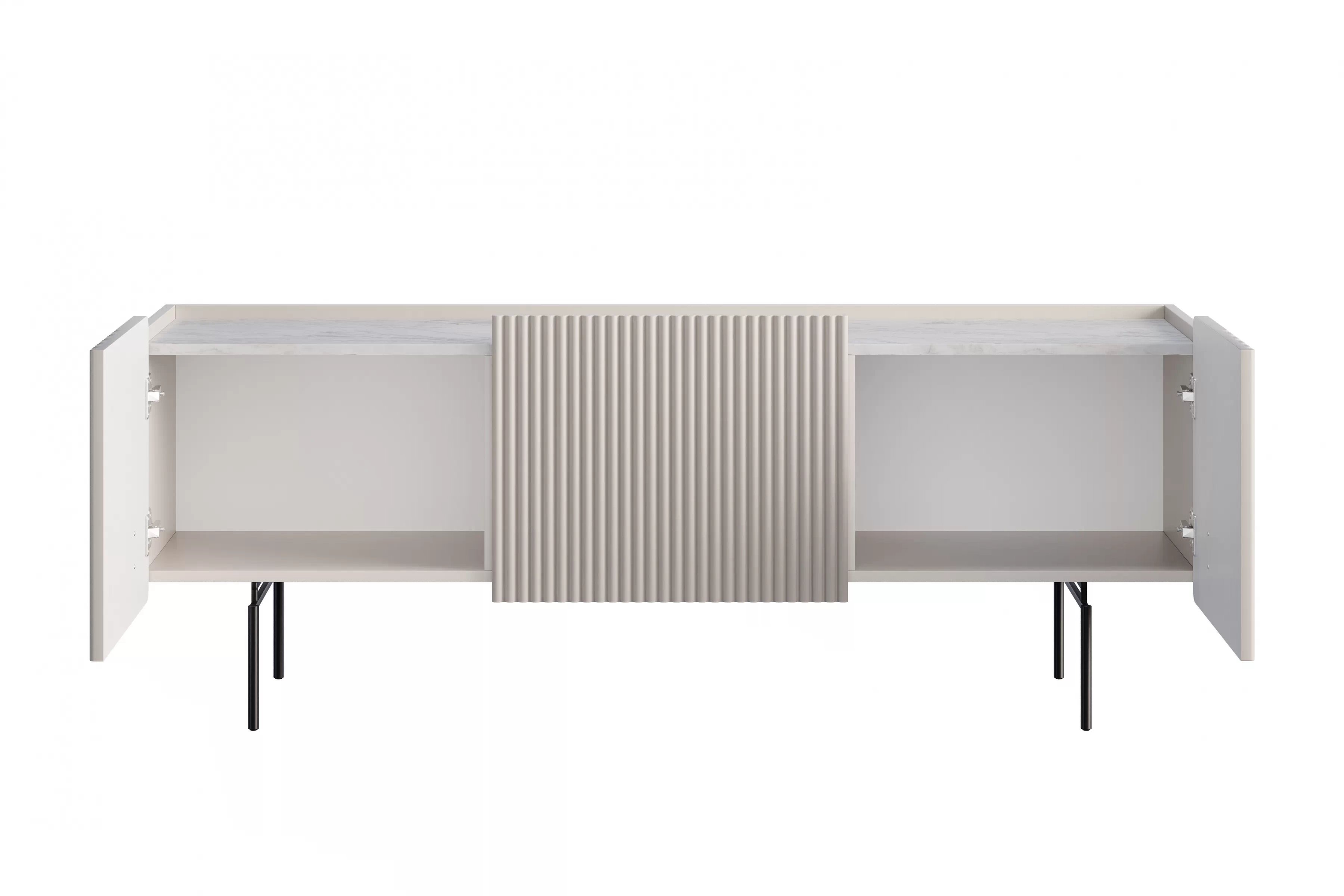 TV stolík Malmi 150 cm - kašmírová / crema bianca / čierna TV skrinka Malmi 150 cm - kašmír / crema bianca / čierny nozki