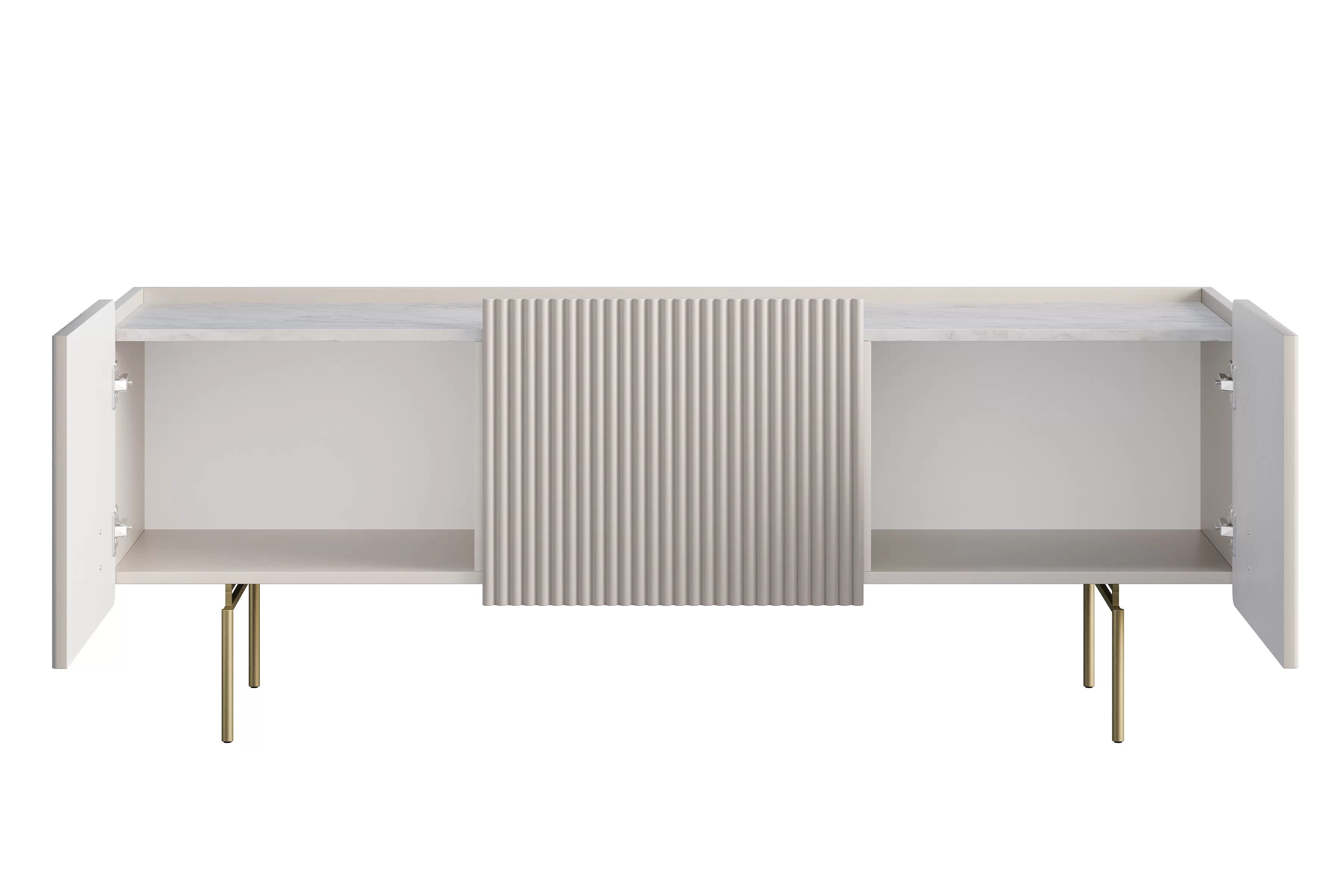 TV stolík Malmi 150 cm - kašmír / crema bianca / zlaté nožičky TV skrinka Malmi 150 cm - kašmír / crema bianca / zlote nozki