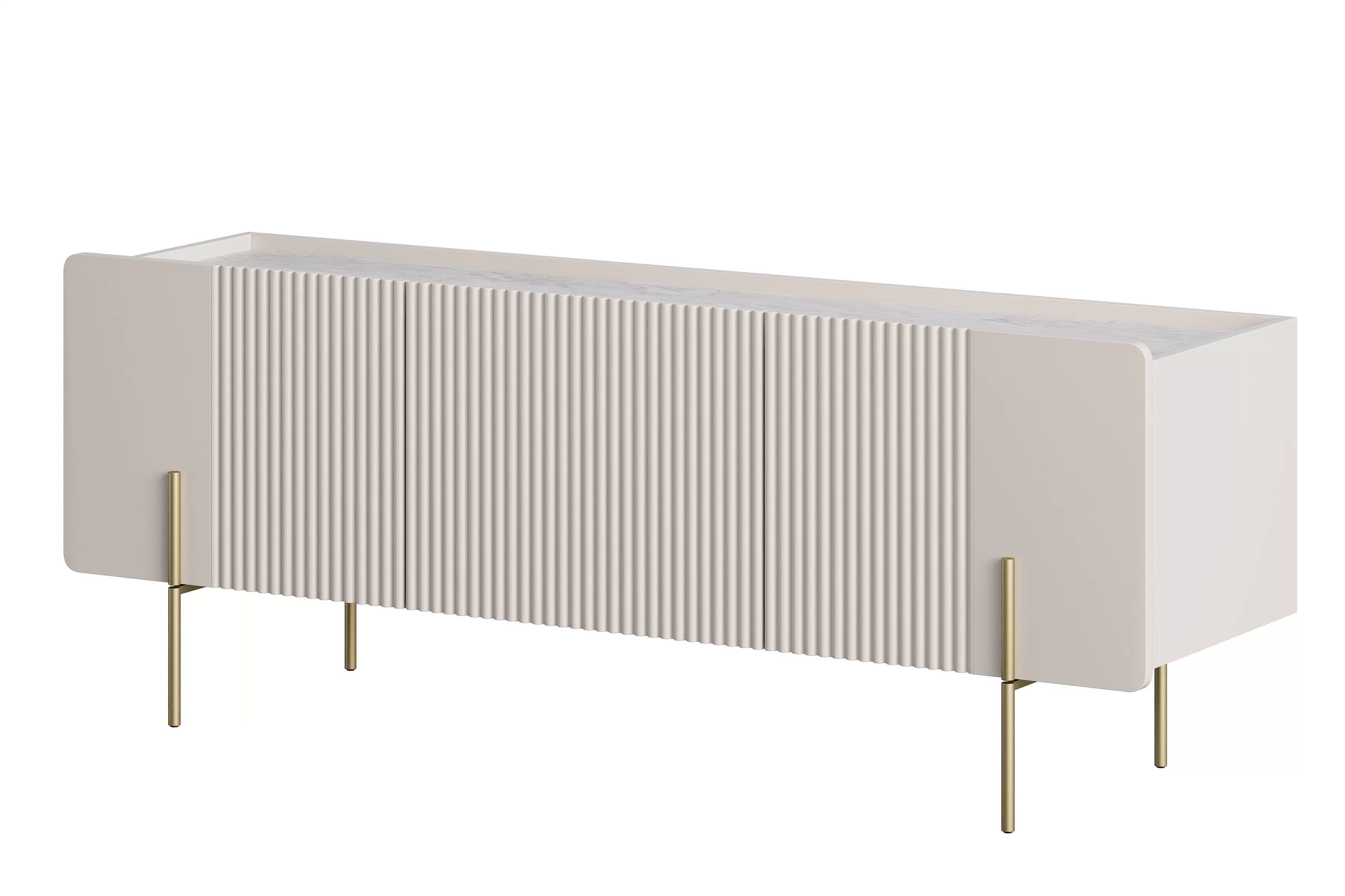 TV stolík Malmi 150 cm - kašmír / crema bianca / zlaté nožičky TV skrinka Malmi 150 cm - kašmír / crema bianca / zlote nozki