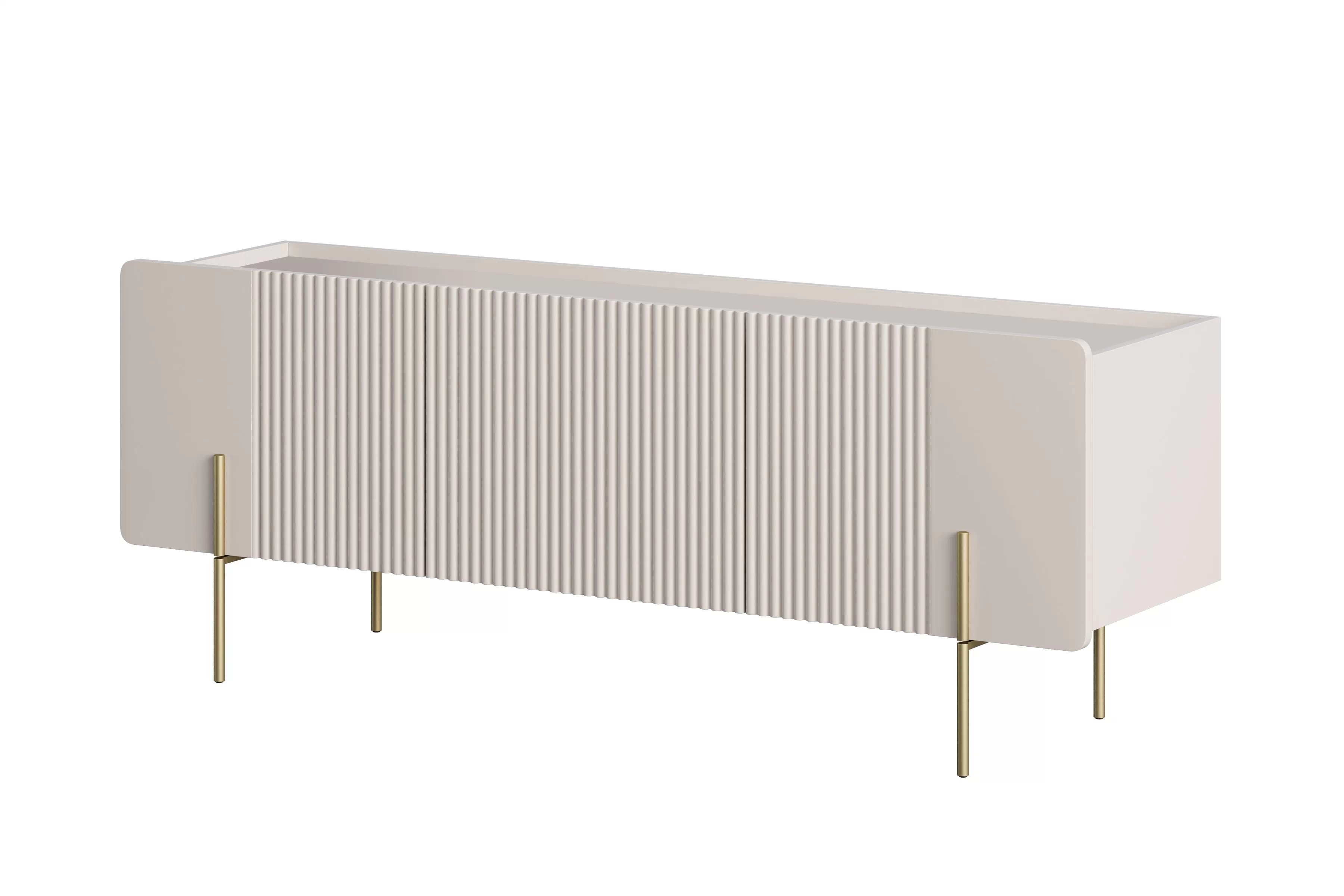 TV stolík Malmi 150 cm - kašmírová / zlatá TV skrinka Malmi 150 cm - kašmír / zlote nozki