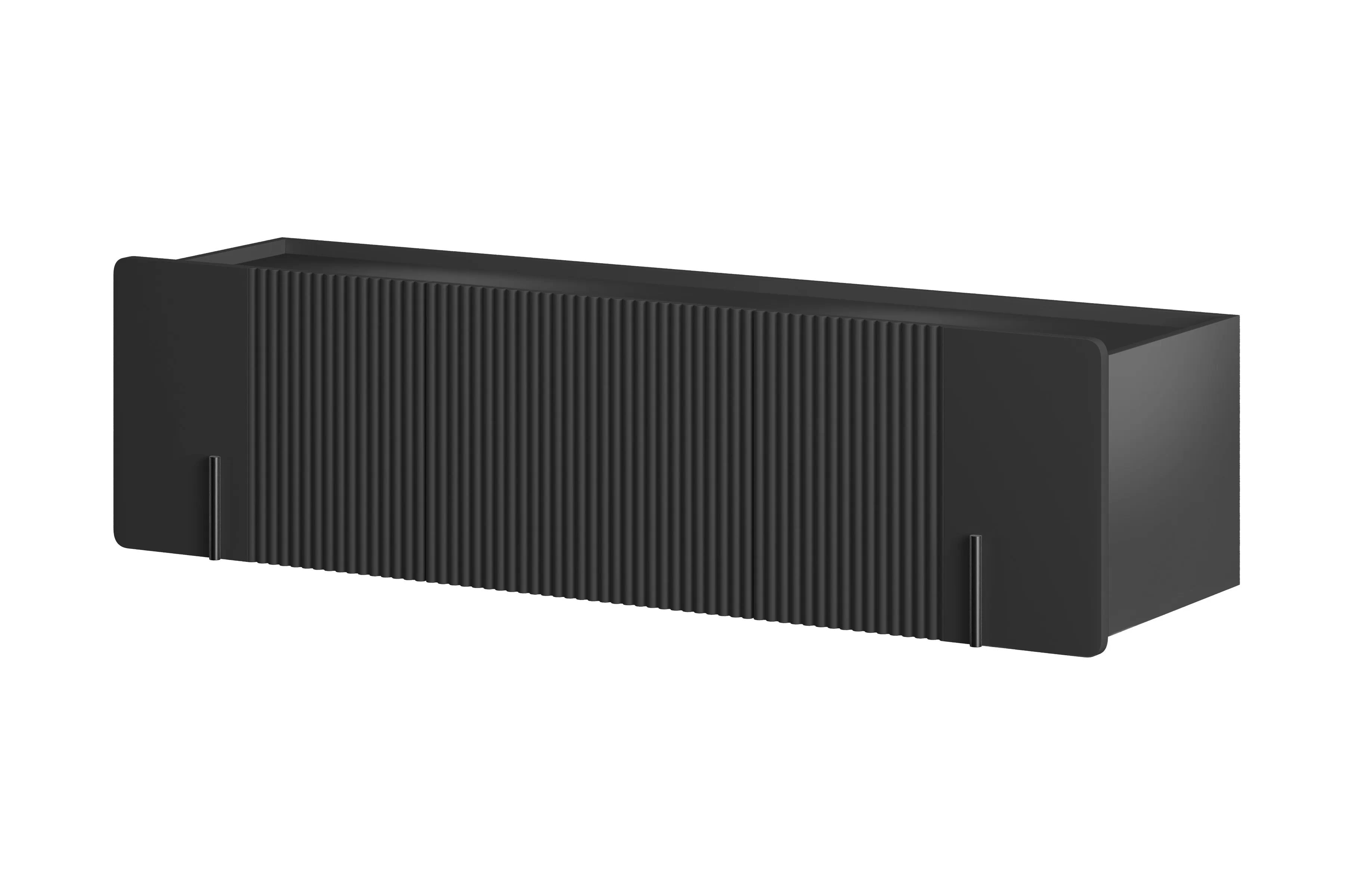 Závesný TV stolík Malmi 150 cm - čierny mat / čierna TV skrinka Malmi 150 cm závesná - Čierny mat / Čierny