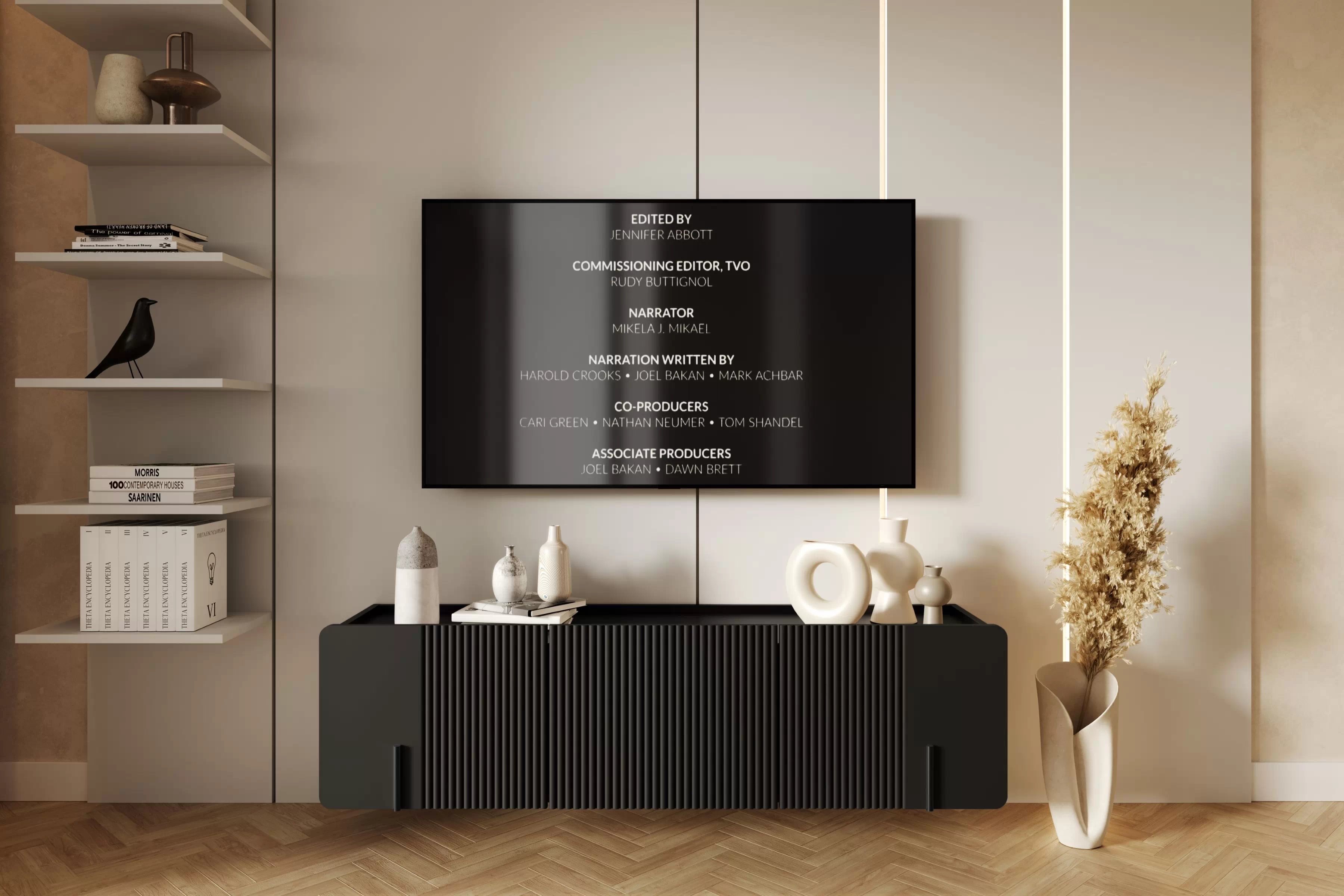 Závesný TV stolík Malmi 150 cm - čierny mat / čierna TV skrinka Malmi 150 cm závesná - Čierny mat / Čierny