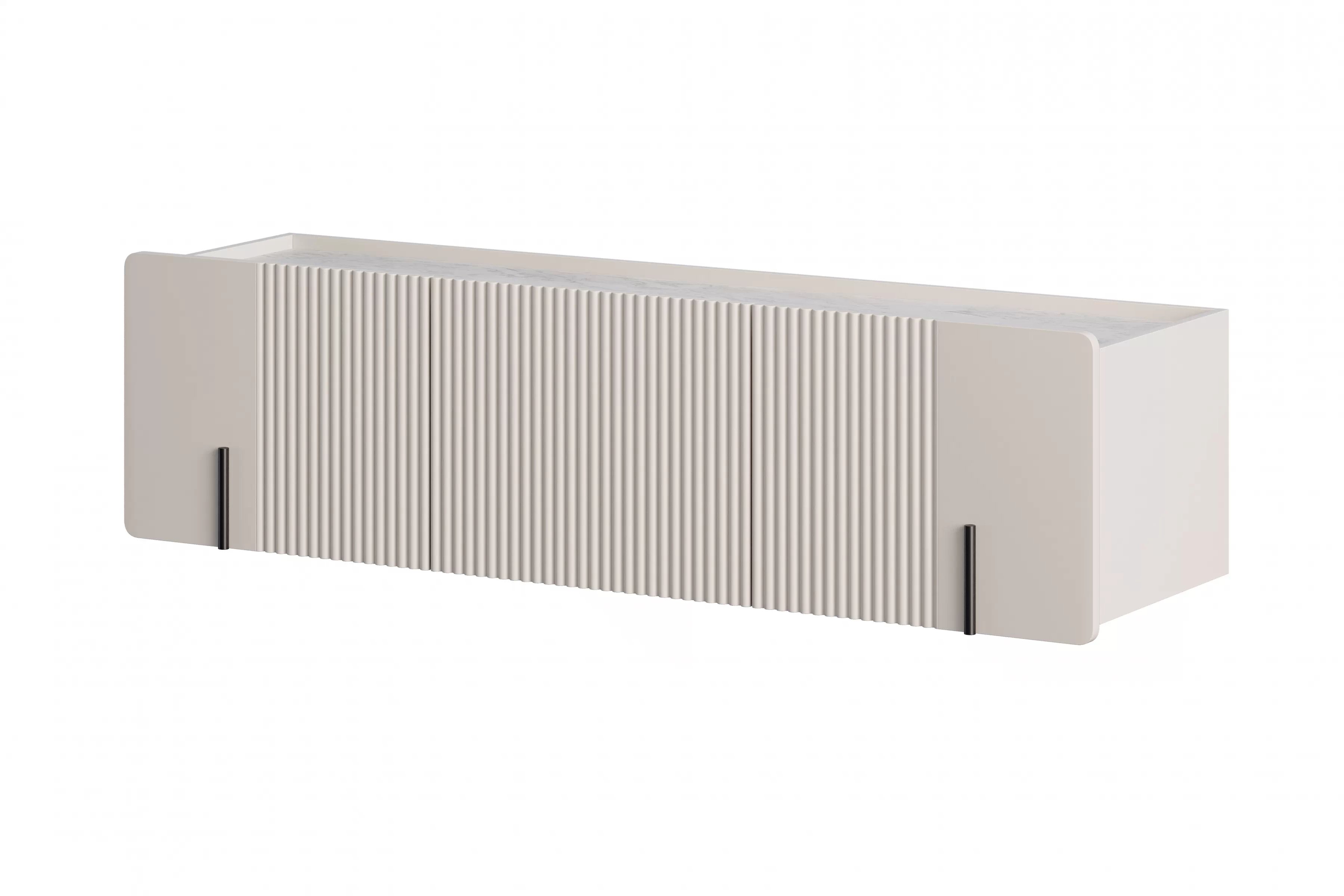 Závesný TV stolík Malmi 150 cm - kašmírová / crema bianca / čierna TV skrinka Malmi 150 cm závesná - kašmír / crema bianca / Čierny