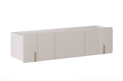 Závěsný TV stolek Malmi 150 cm - kašmírový / crema bianca / zlatý