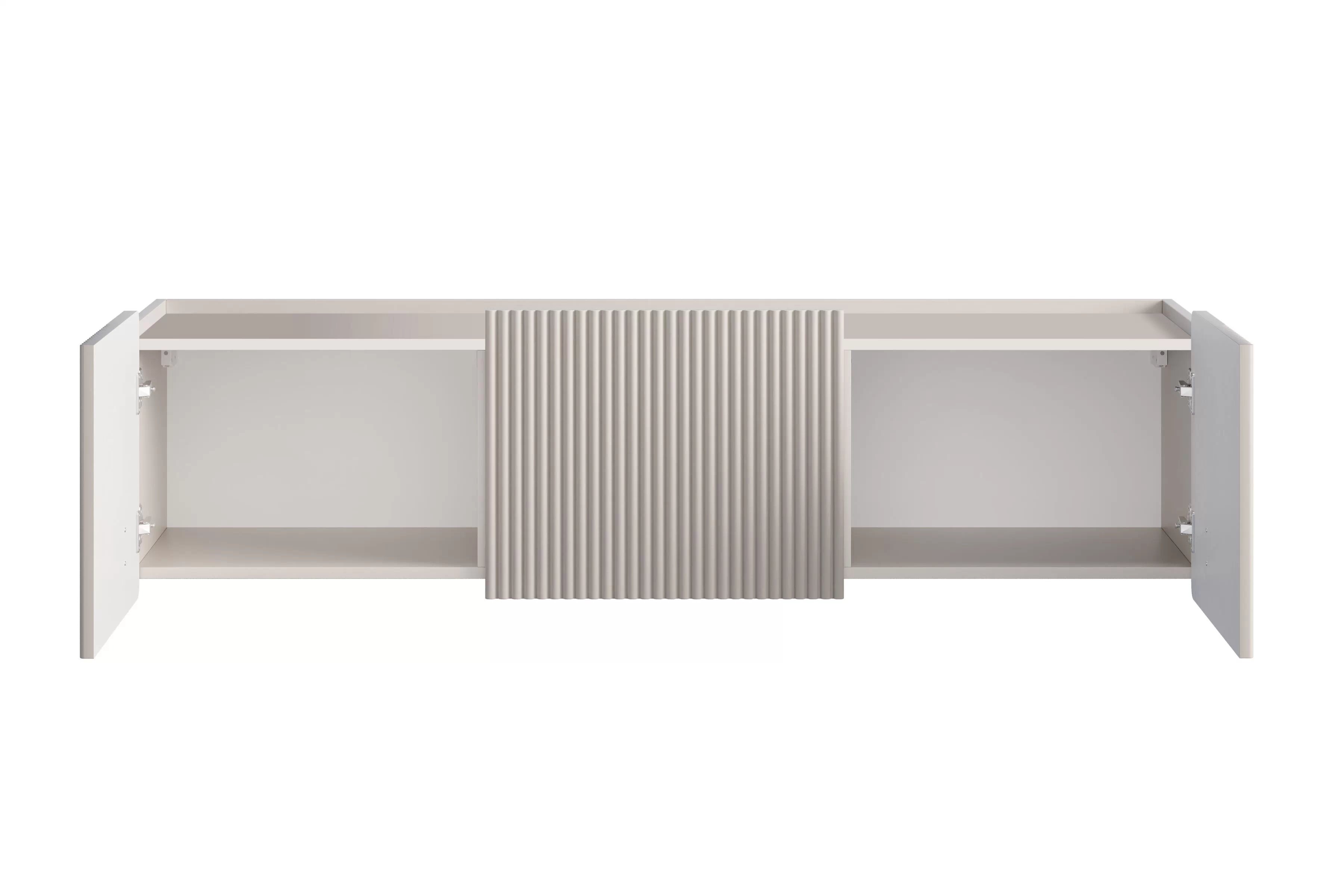 Závesný TV stolík Malmi 150 cm - kašmírová / zlatá TV skrinka Malmi 150 cm závesná - kašmír / zlaté