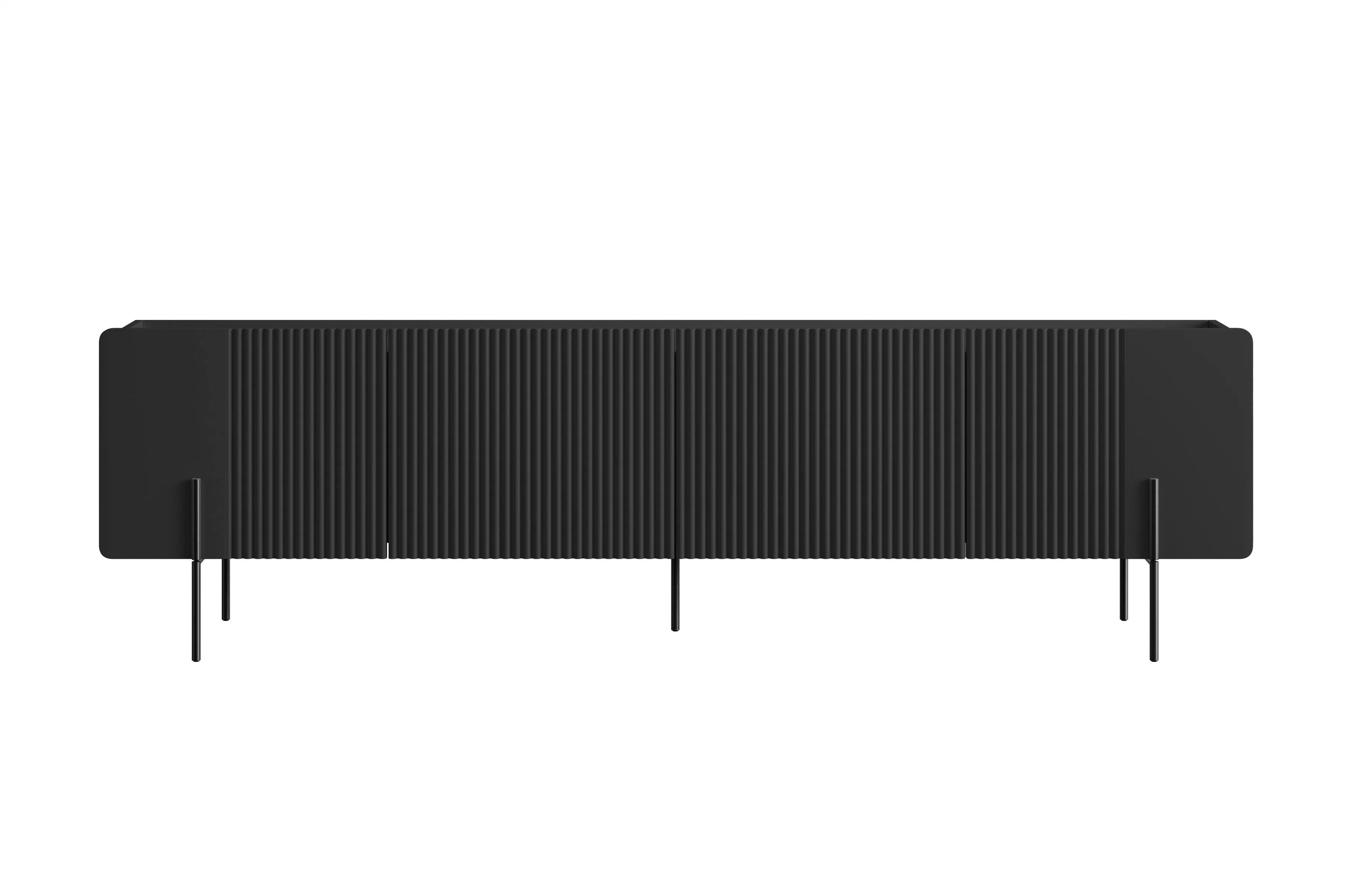 TV stolek Malmi 200 cm - černý mat / černé nožky skříňka RTV Malmi 200 cm - černá mat / černá nozki