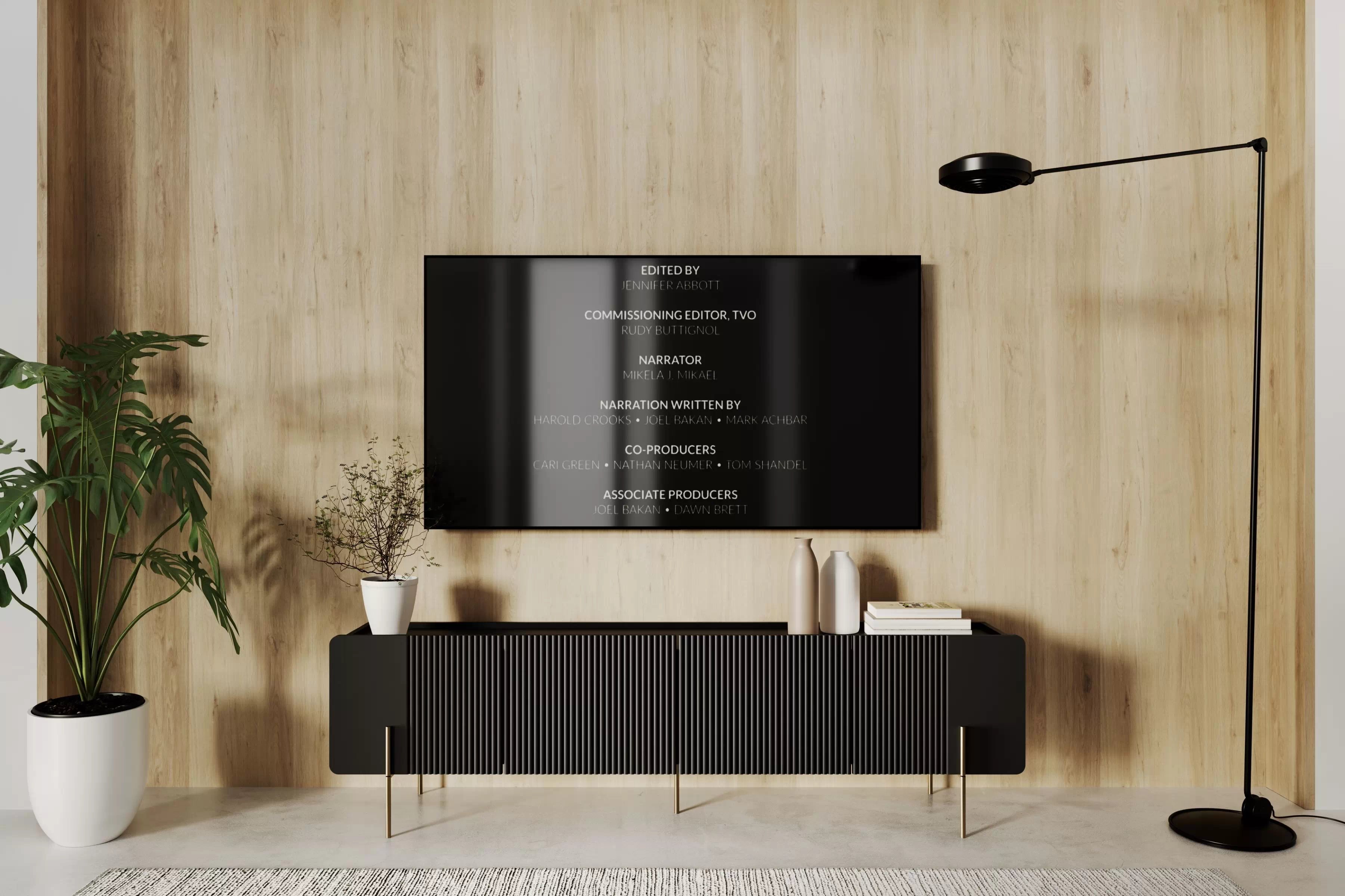 TV skrinka Malmi 200 cm - čierny mat / zlatá TV skrinka Malmi 200 cm - Čierny mat / zlote nozki