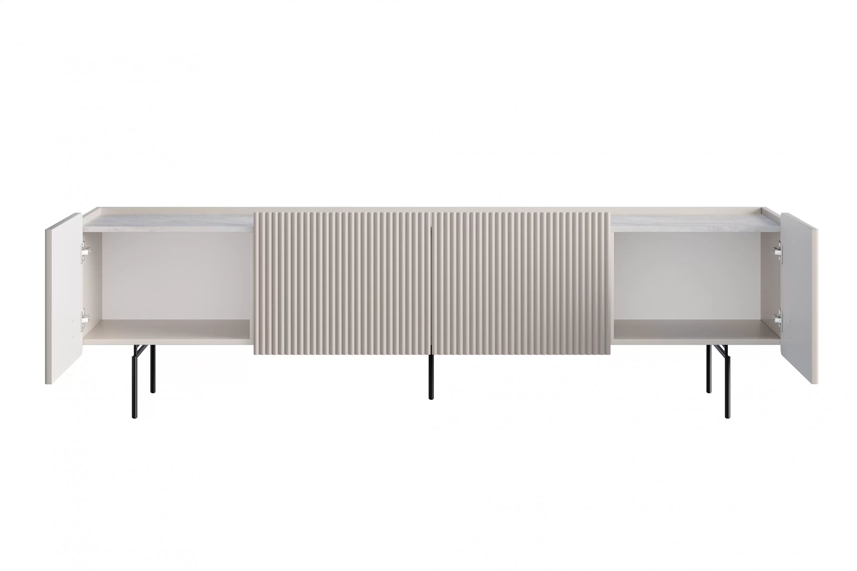 TV stolík Malmi 200 cm - kašmírová / crema bianca / čierna TV skrinka Malmi 200 cm - kašmír / crema bianca / čierny nozki