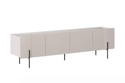 TV stolek Malmi 200 cm - kašmírový / crema bianca / černé nožky