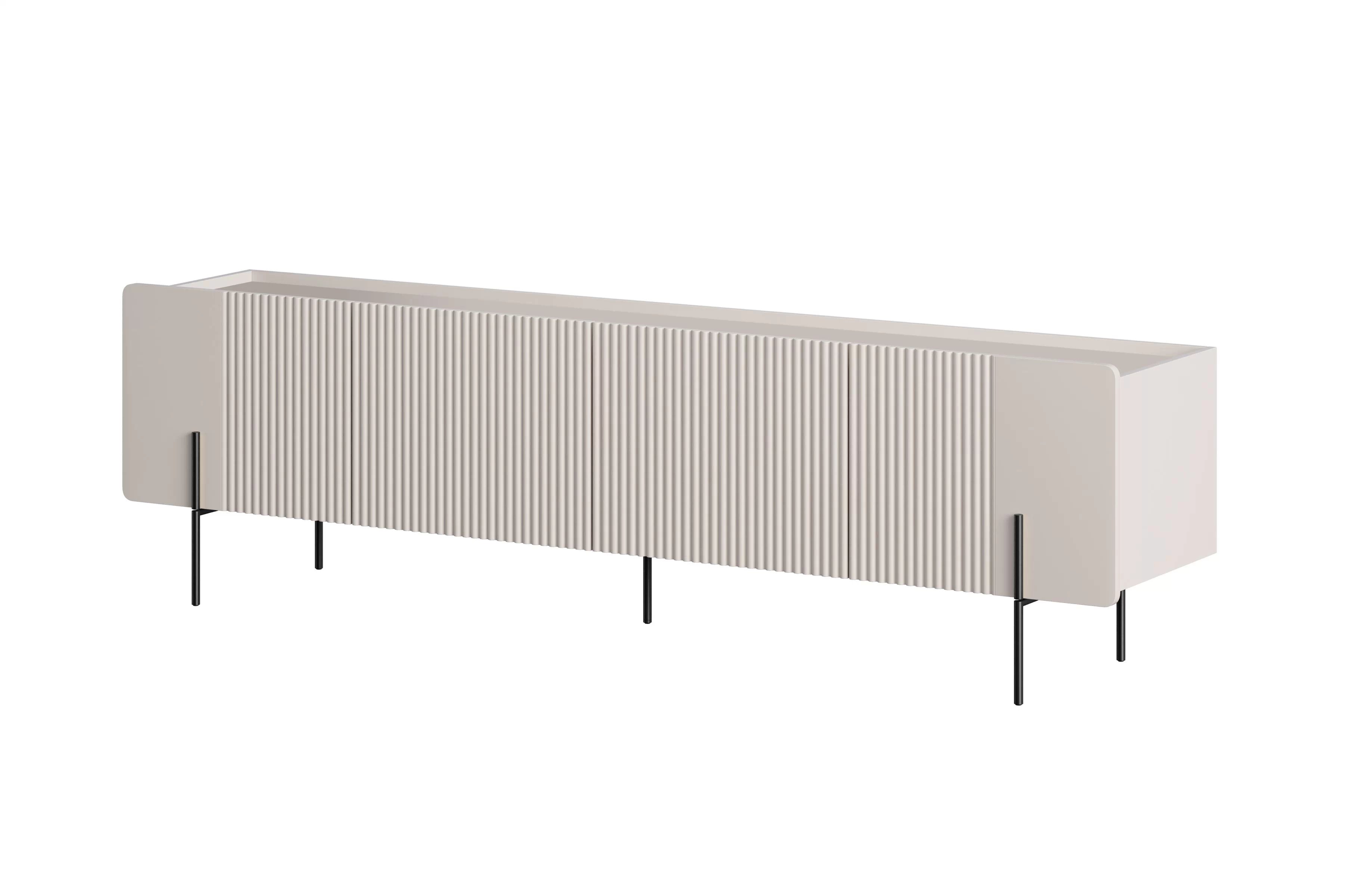 TV stolík Malmi 200 cm - kašmírová / čierna TV skrinka Malmi 200 cm - kašmír / čierny nozki