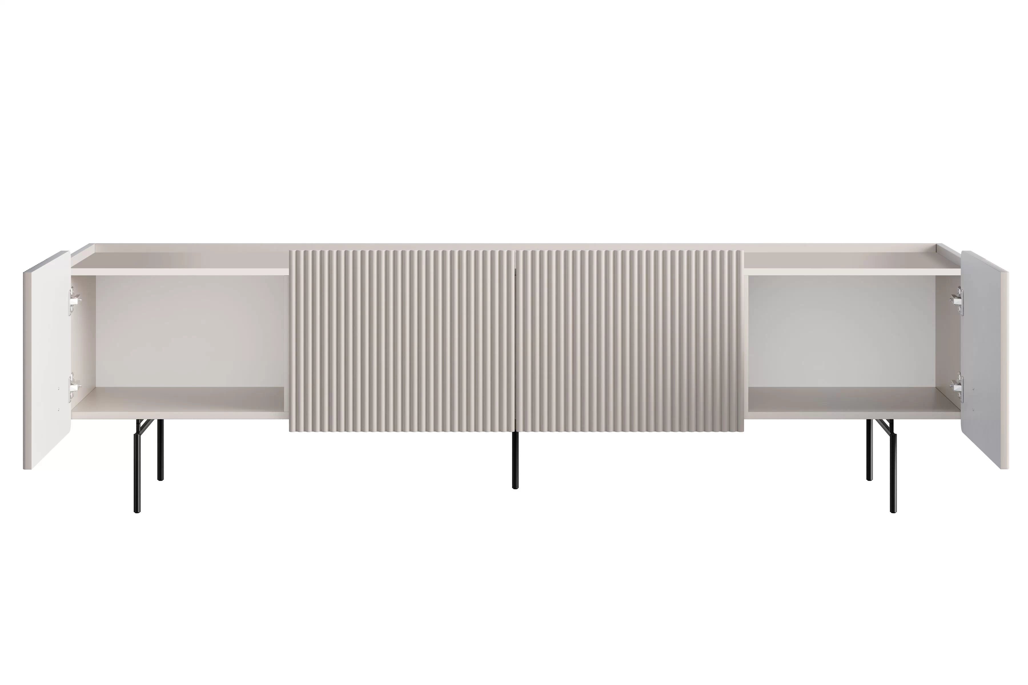 TV stolík Malmi 200 cm - kašmírová / čierna TV skrinka Malmi 200 cm - kašmír / čierny nozki