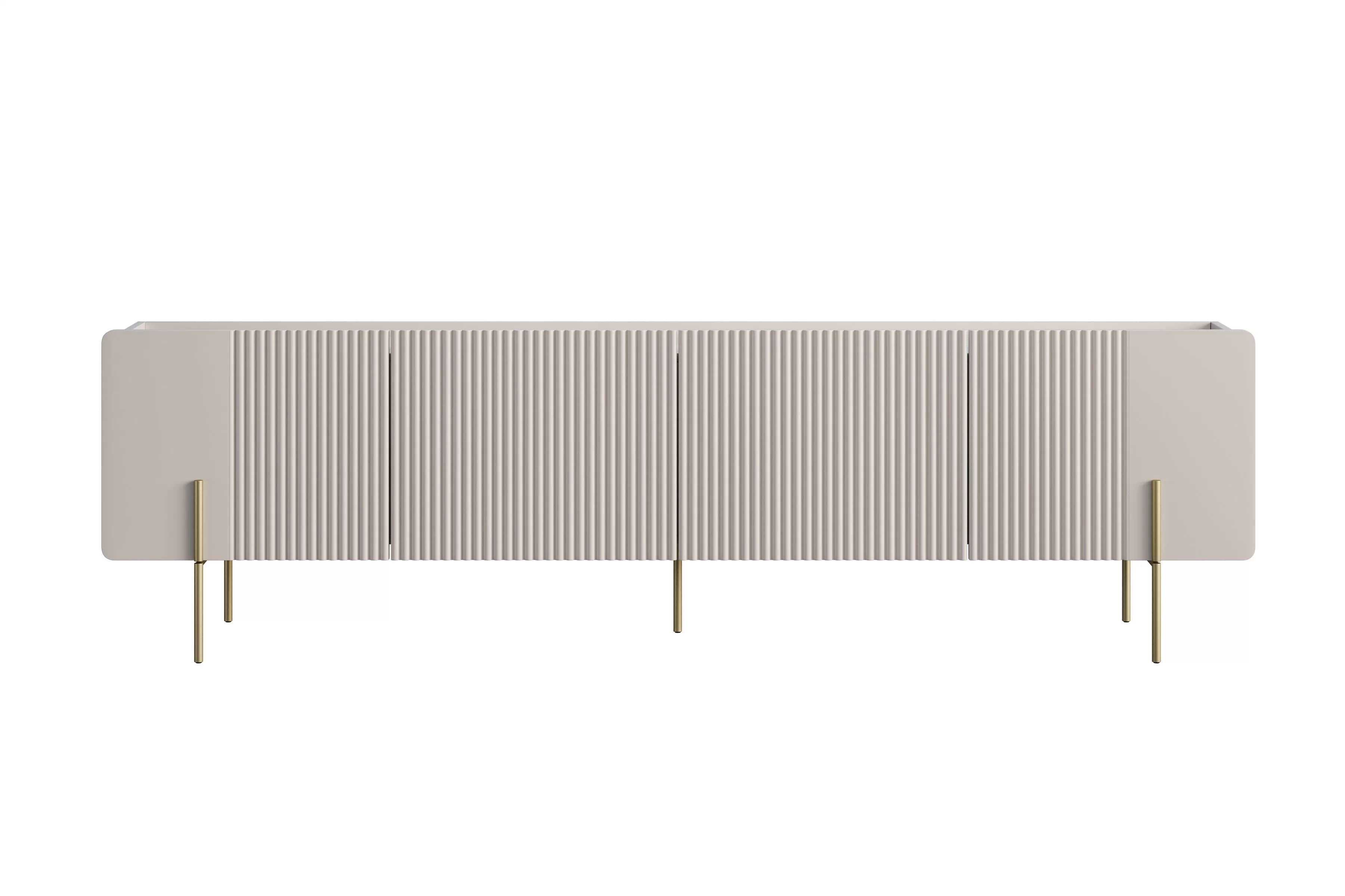 TV stolík Malmi 200 cm - kašmírová / zlatá TV skrinka Malmi 200 cm - kašmír / zlote nozki