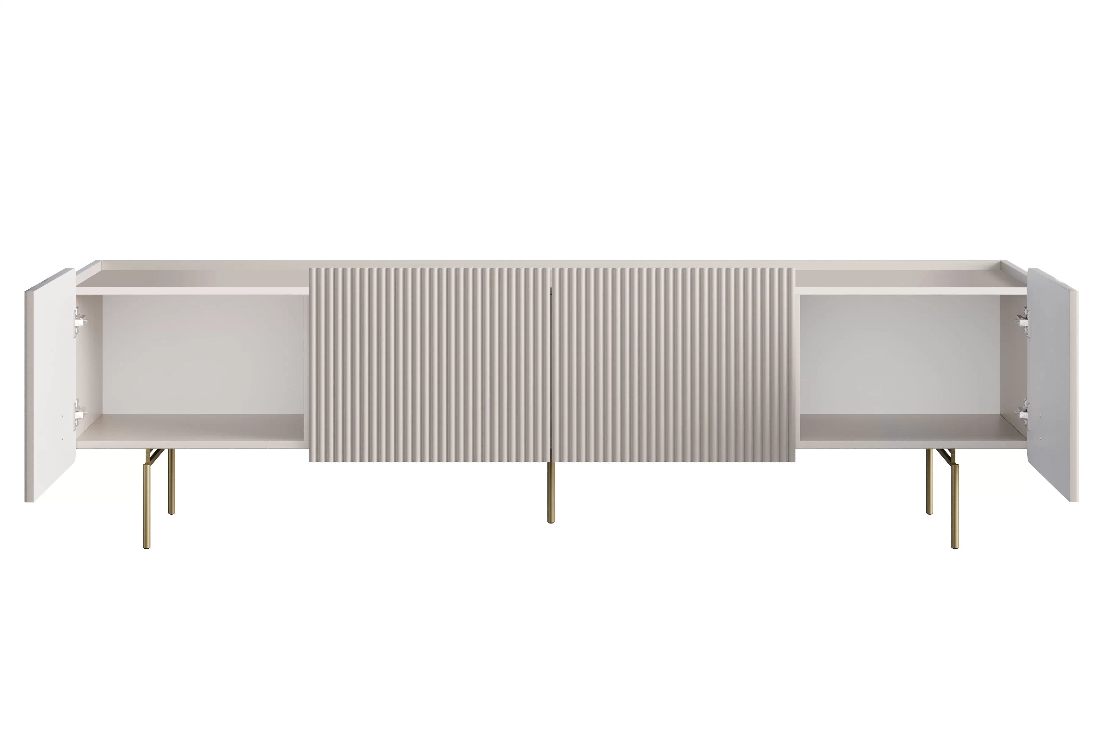 TV stolík Malmi 200 cm - kašmírová / zlatá TV skrinka Malmi 200 cm - kašmír / zlote nozki