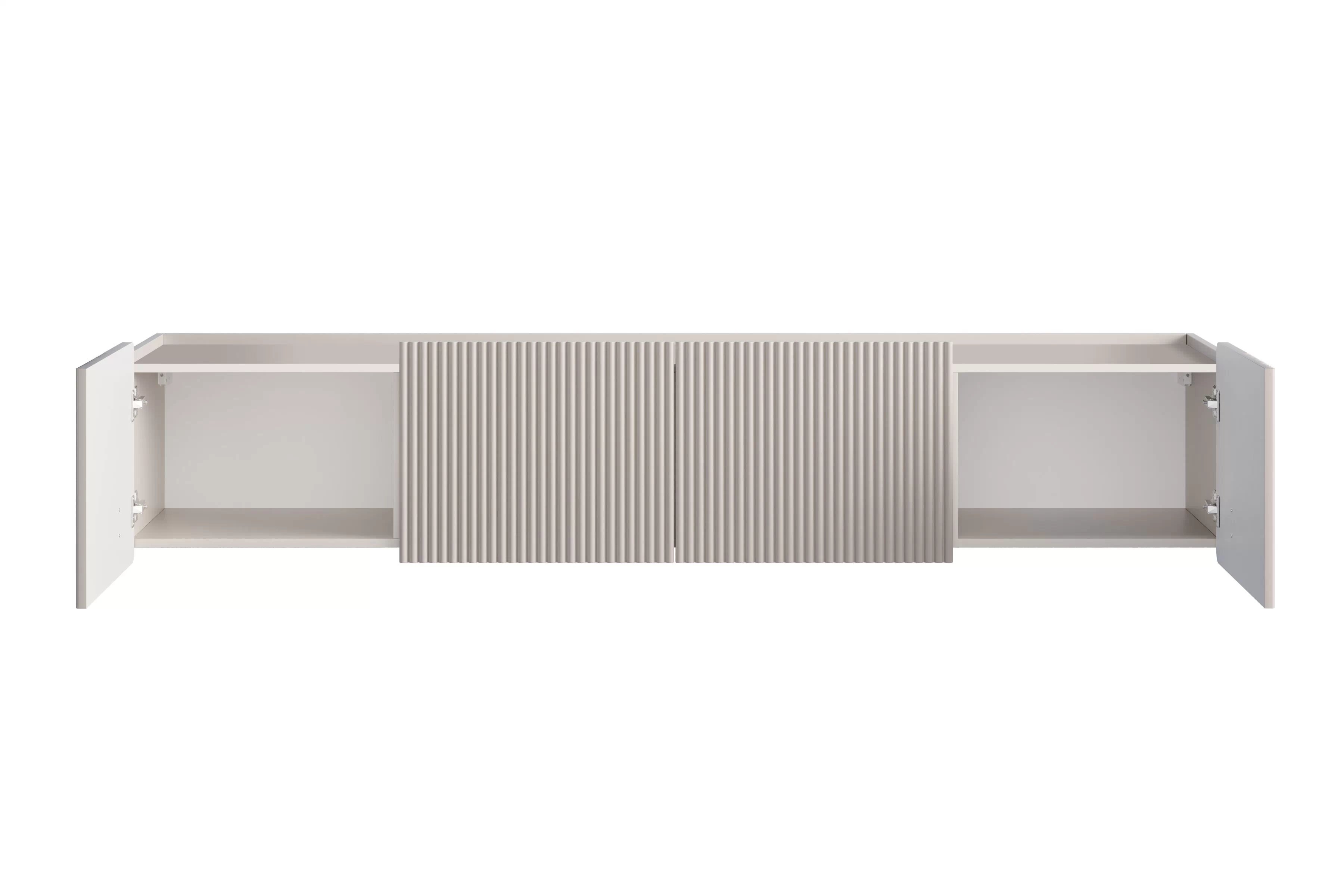 Závesná TV skrinka Malmi 200 cm - kašmírová / zlatá TV skrinka Malmi 200 cm závesná - kašmír / zlaté