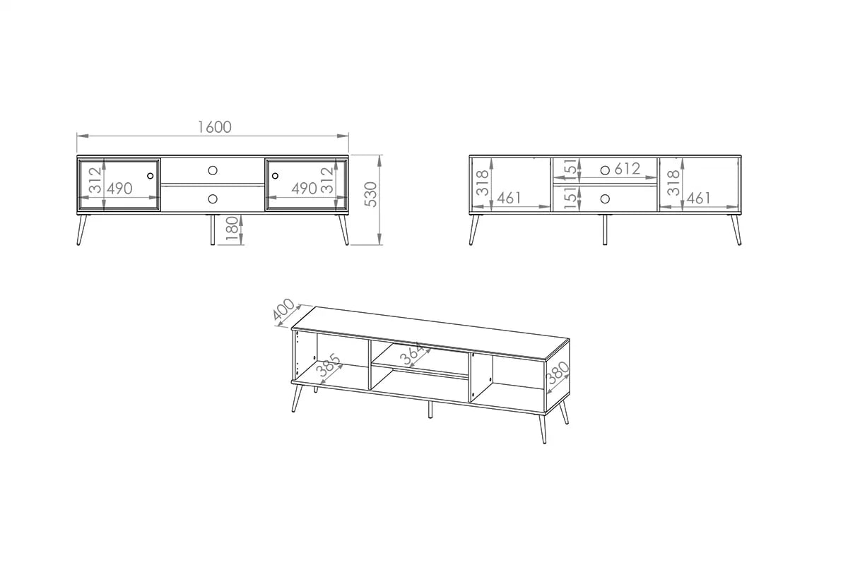 TV stolek Narelli 160 cm - kašmírový / zlaté nožky skříňka RTV na kovových nohách Narelli 05 - 160 cm - kašmír / zlote Nohy