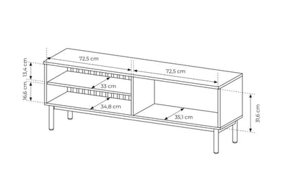 TV stolek Noro 150 cm s LED osvětlením - dub evoke / černá skříňka RTV Noro 150 cm s osvětlením LED - dub evoke / černá