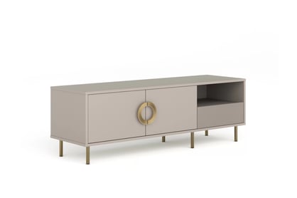 TV stolík Nubo 150 cm - kašmír / zlaté nožičky