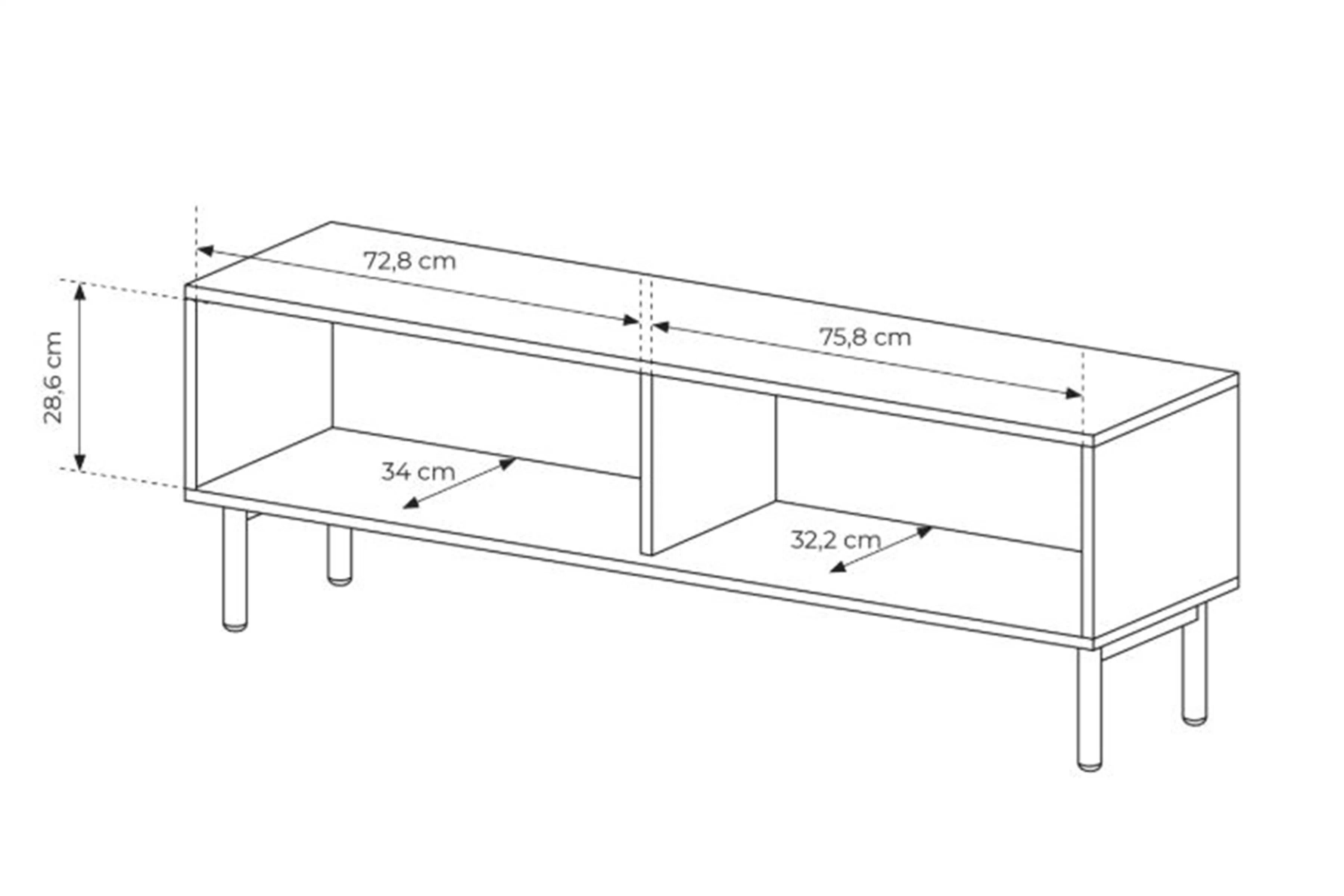 TV stolík Rivio 153 cm - dub cremona TV skrinka Rivio 153 cm - Dub cremona
