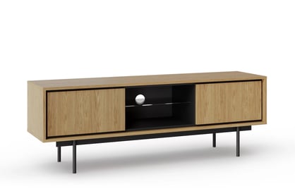 Moderní TV skříňka Rocco 150 cm - dub baltic diune / černá