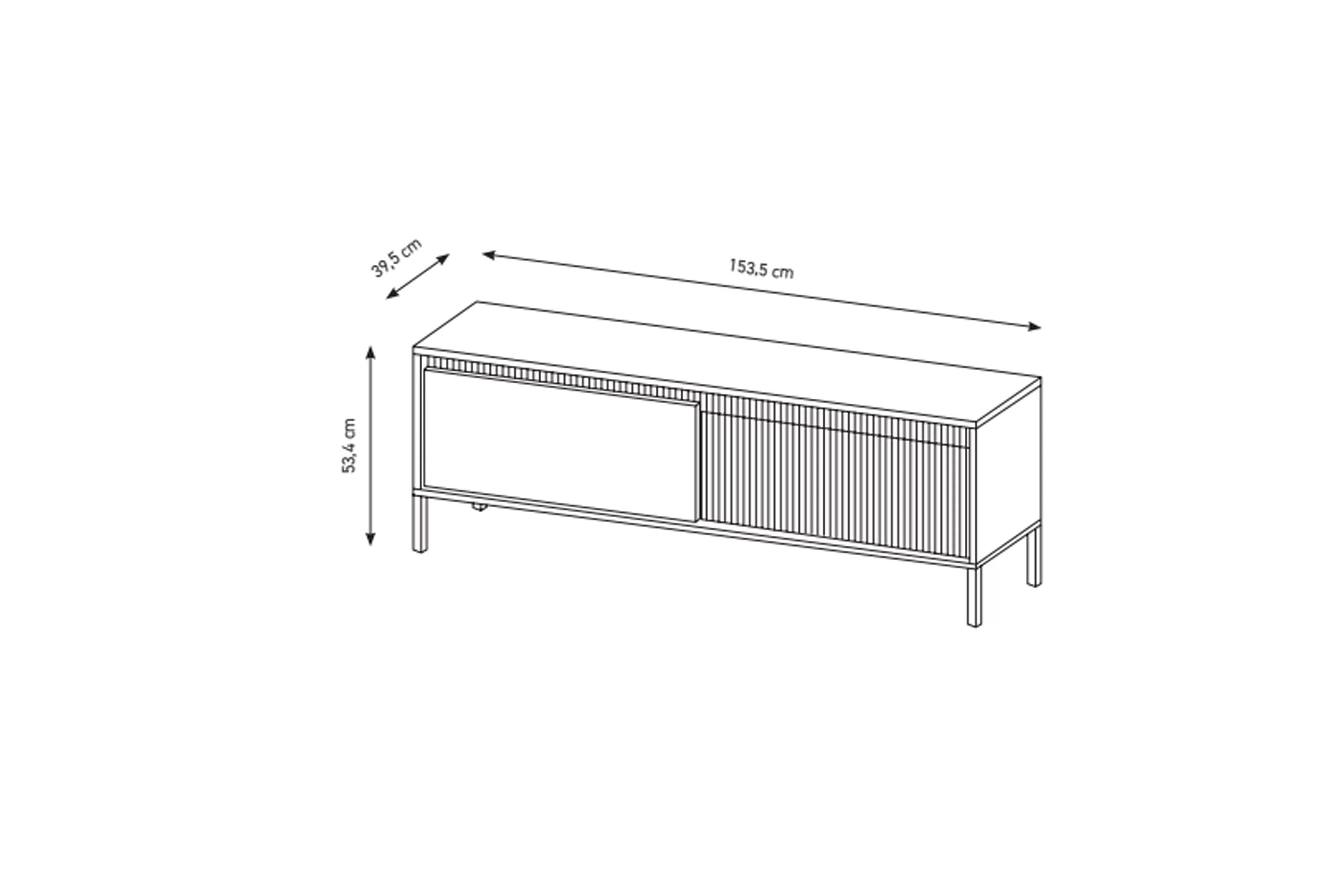 TV stolík Sanos 153 cm - Čierna TV skrinka Sanos 153 cm - Čierna