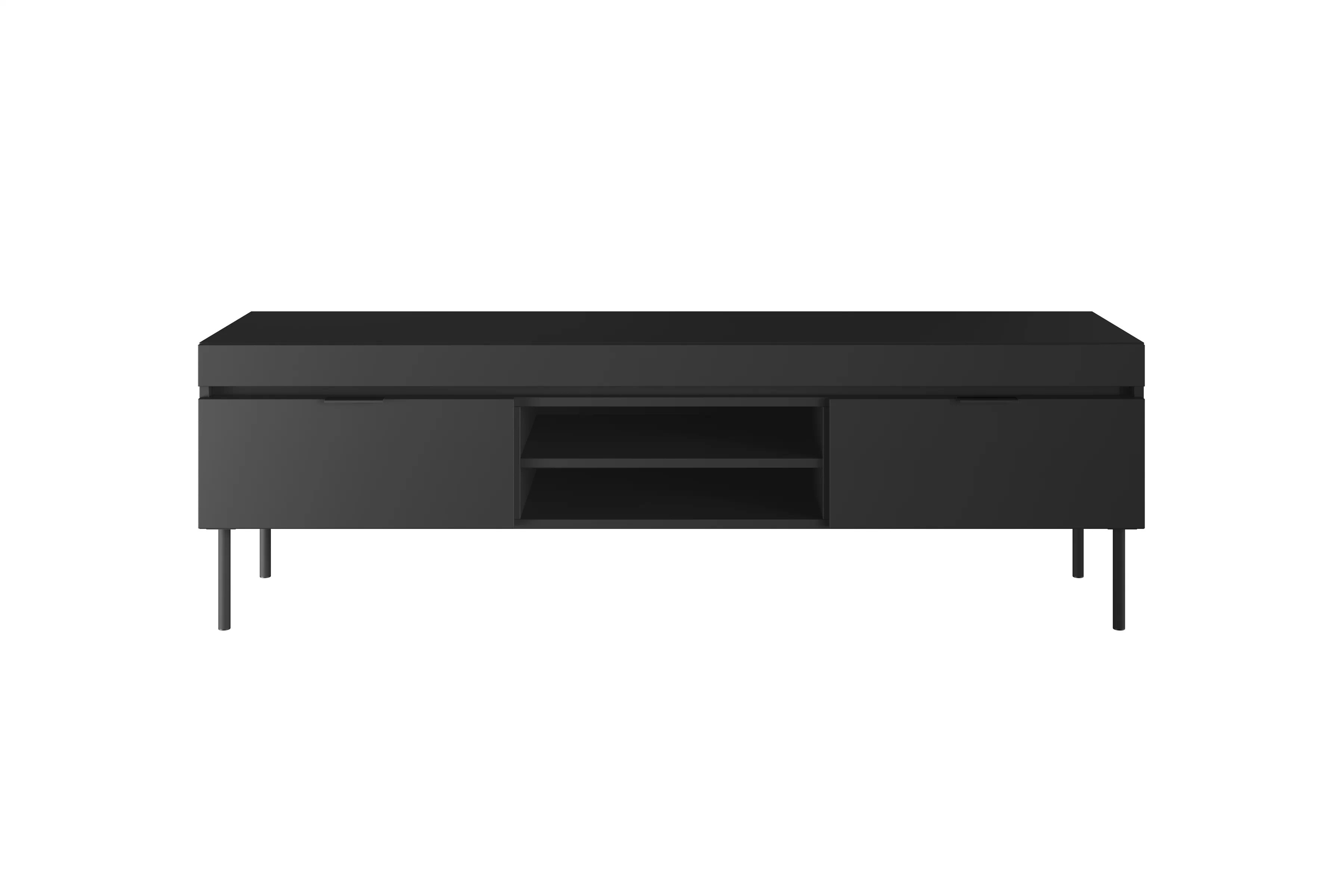 TV skrinka Sentia 157 na kovových nohách - čierna / čierna TV skrinka Sentia 157 na kovových nohách - Čierny / Čierny 