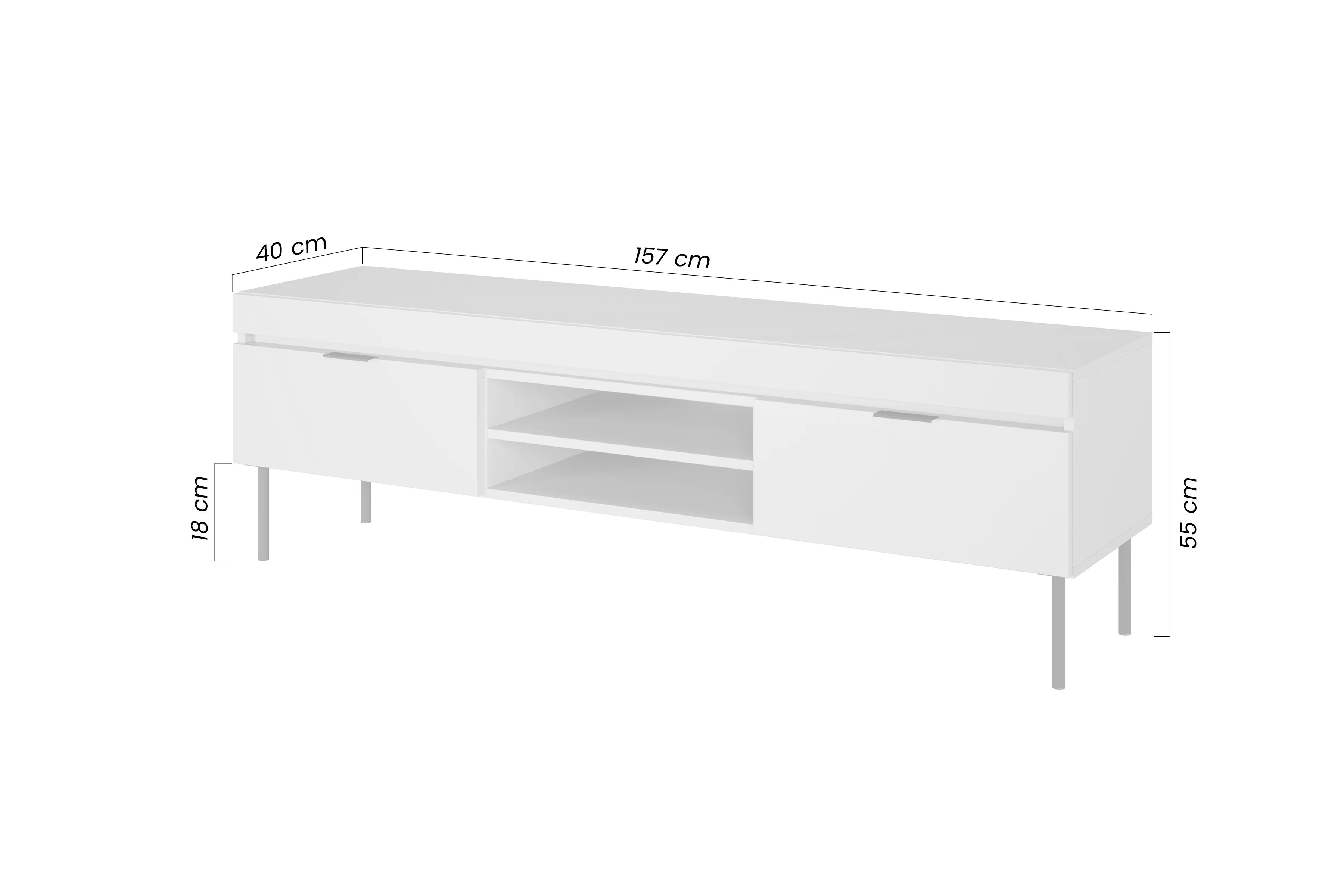 TV stolek Sentia 157 cm - kašmírový / zlatý skříňka RTV Sentia 157 na kovových nohách - kašmír / zlatá 