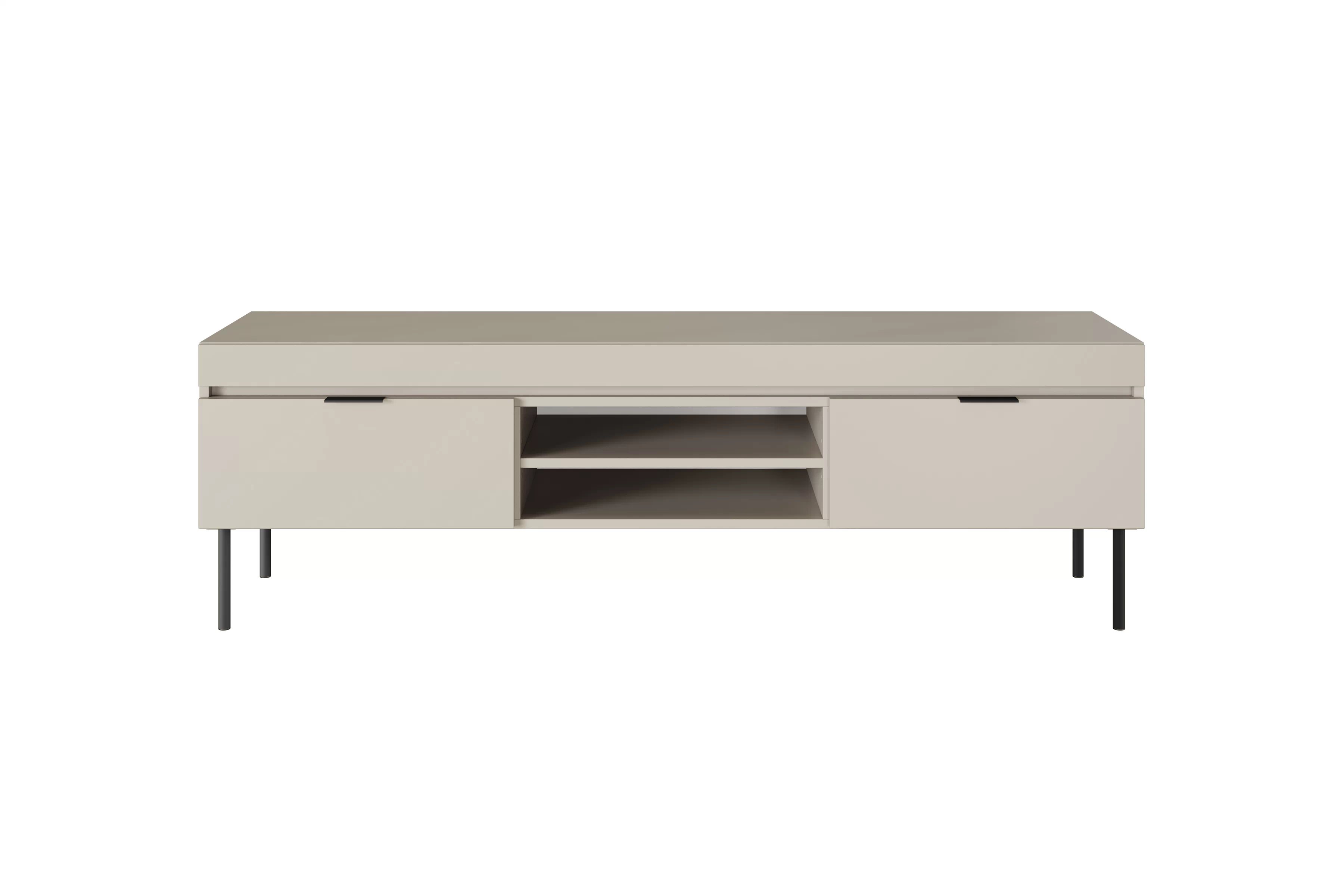 TV stolík Sentia 157 na kovových nohách - kašmír/čierna TV skrinka Sentia 157 na kovových nohách - kszamir / Čierny 