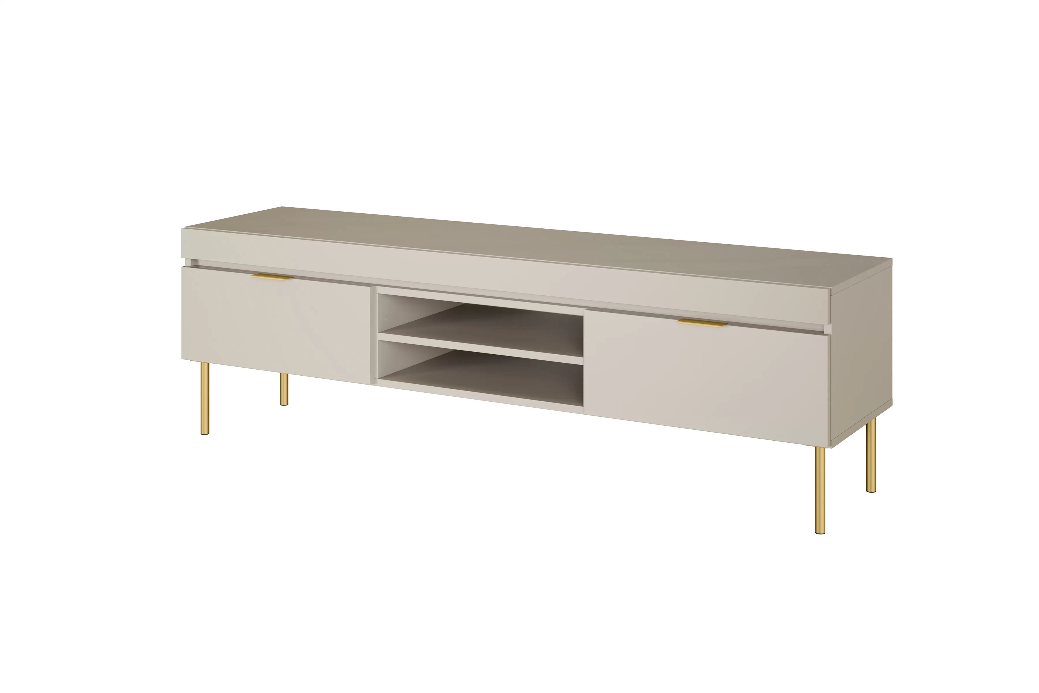 TV stolek Sentia 157 cm - kašmírový / zlatý skříňka RTV Sentia 157 na kovových nohách - kszamir / zlatá 