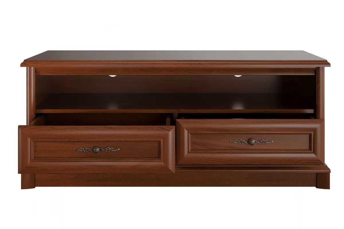 TV stolík Sonata 130 cm - gaštan TV skrinka Sonata so zásuvkami i wneka 130 cm - gaštan szlachetny