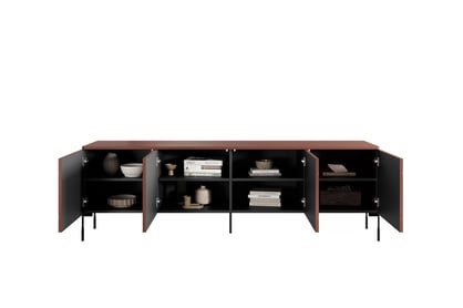 RTV skrinka Sonatia 200 cm štvordverová na kovových nohách - burgund TV skrinka Sonatia 200 cm štvordverová na kovových nohách - burgund