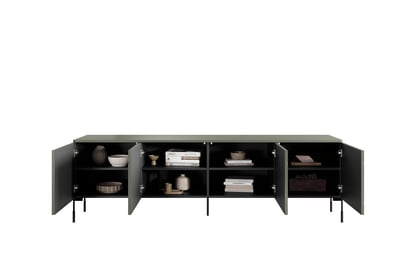 RTV skrinka Sonatia 200 cm štvordverová na kovových nohách - olivová TV skrinka Sonatia 200 cm štvordverová na kovových nohách - Oliva