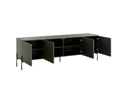 RTV skrinka Sonatia 200 cm štvordverová na kovových nohách - olivová TV skrinka Sonatia 200 cm štvordverová na kovových nohách - Oliva