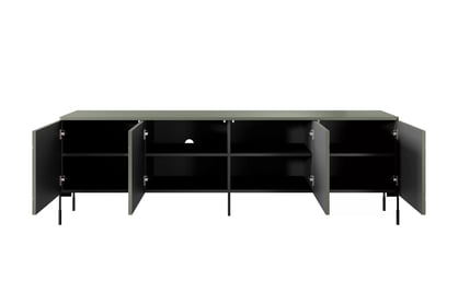 RTV skrinka Sonatia 200 cm štvordverová na kovových nohách - olivová TV skrinka Sonatia 200 cm štvordverová na kovových nohách - Oliva