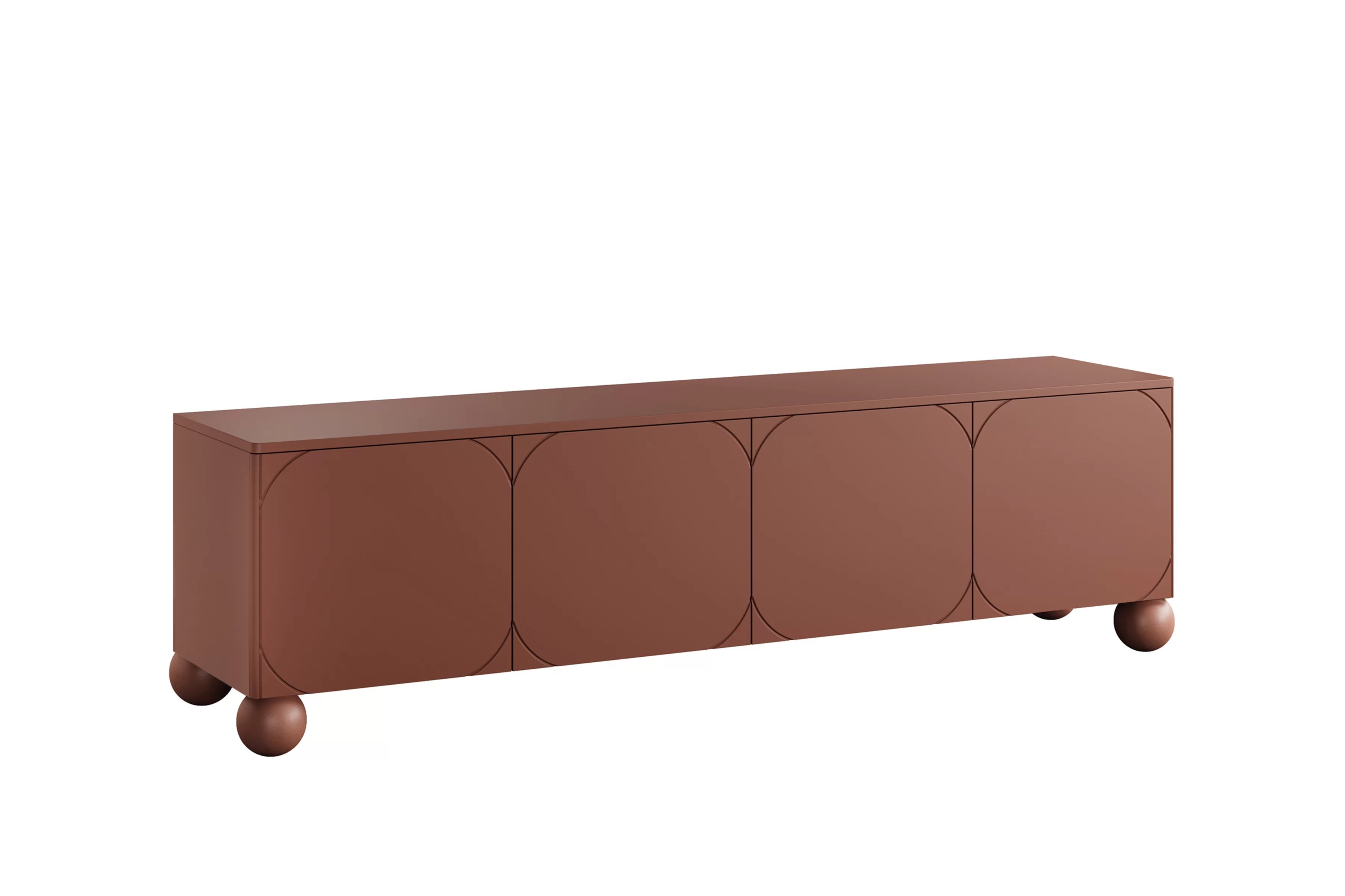RTV skrinka Sonatia II 200 cm štvordverová na guľových nohách - burgund TV skrinka Sonatia II 200 cm štvordverová na nogach kulach - burgund