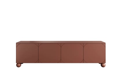 RTV skrinka Sonatia II 200 cm štvordverová na guľových nohách - burgund TV skrinka Sonatia II 200 cm štvordverová na nogach kulach - burgund