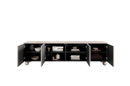 RTV skrinka Sonatia II 200 cm štvordverová na guľatých nohách - kasmír TV skrinka Sonatia II 200 cm štvordverová na nogach kulach - kašmír