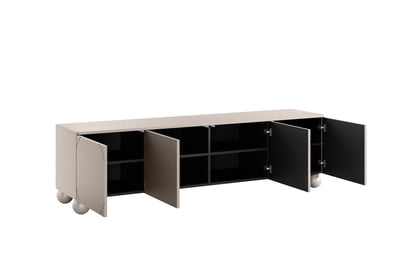 RTV skrinka Sonatia II 200 cm štvordverová na guľatých nohách - kasmír TV skrinka Sonatia II 200 cm štvordverová na nogach kulach - kašmír